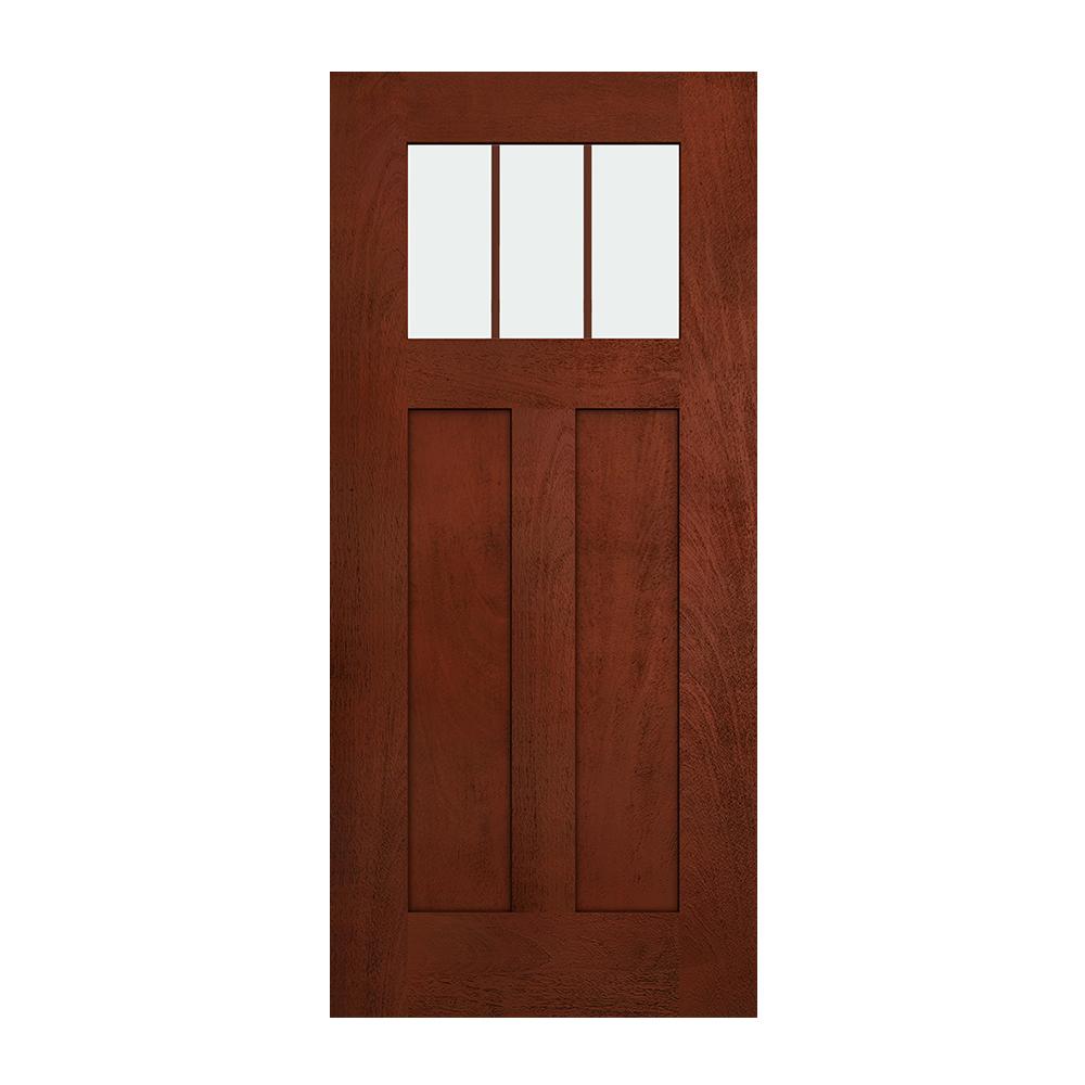 Prehung Exterior Design Pro 2 Panel 3 Lite Craftsman Door W