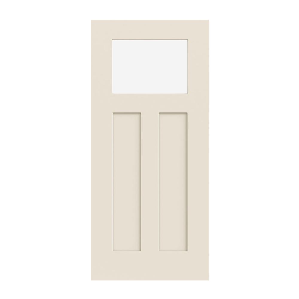 Prehung Exterior Smooth Pro 2 Panel 1 4 Lite Craftsman Door