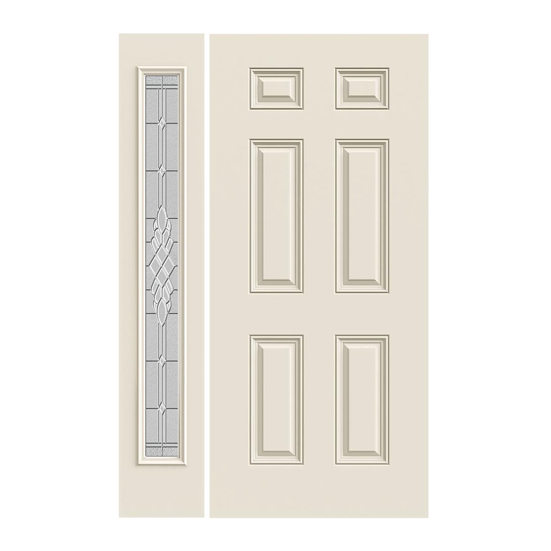 Prehung Exterior Smooth Pro 6 Panel Door W Left Grace Sidelite