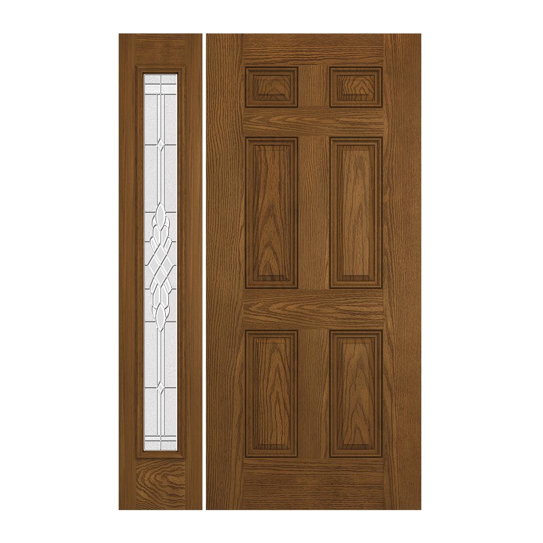 Prehung Exterior Design Pro 6 Panel Door W Left Prairie Bevel