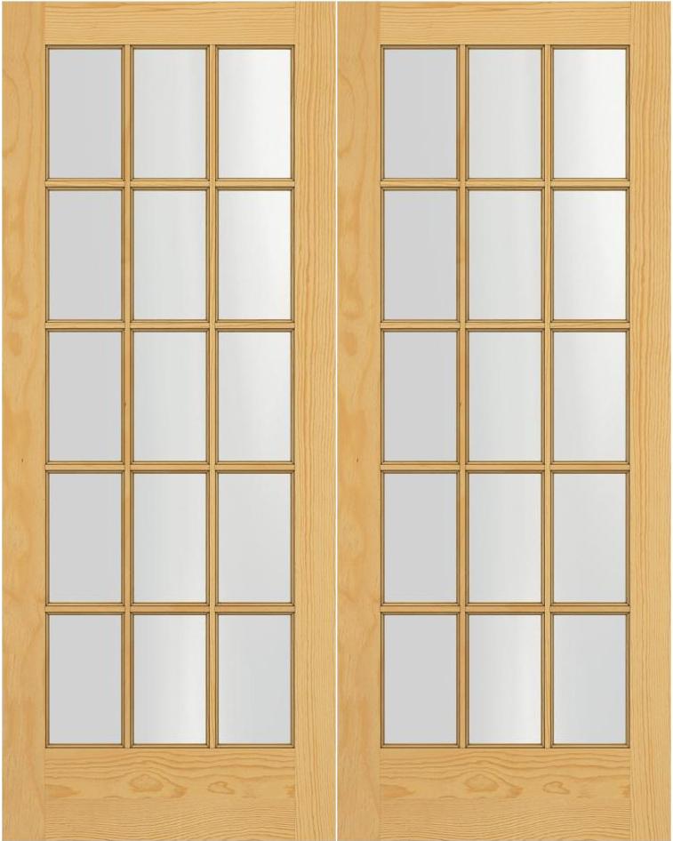 Prehung Interior Double French Door W Astragal 15 Lite