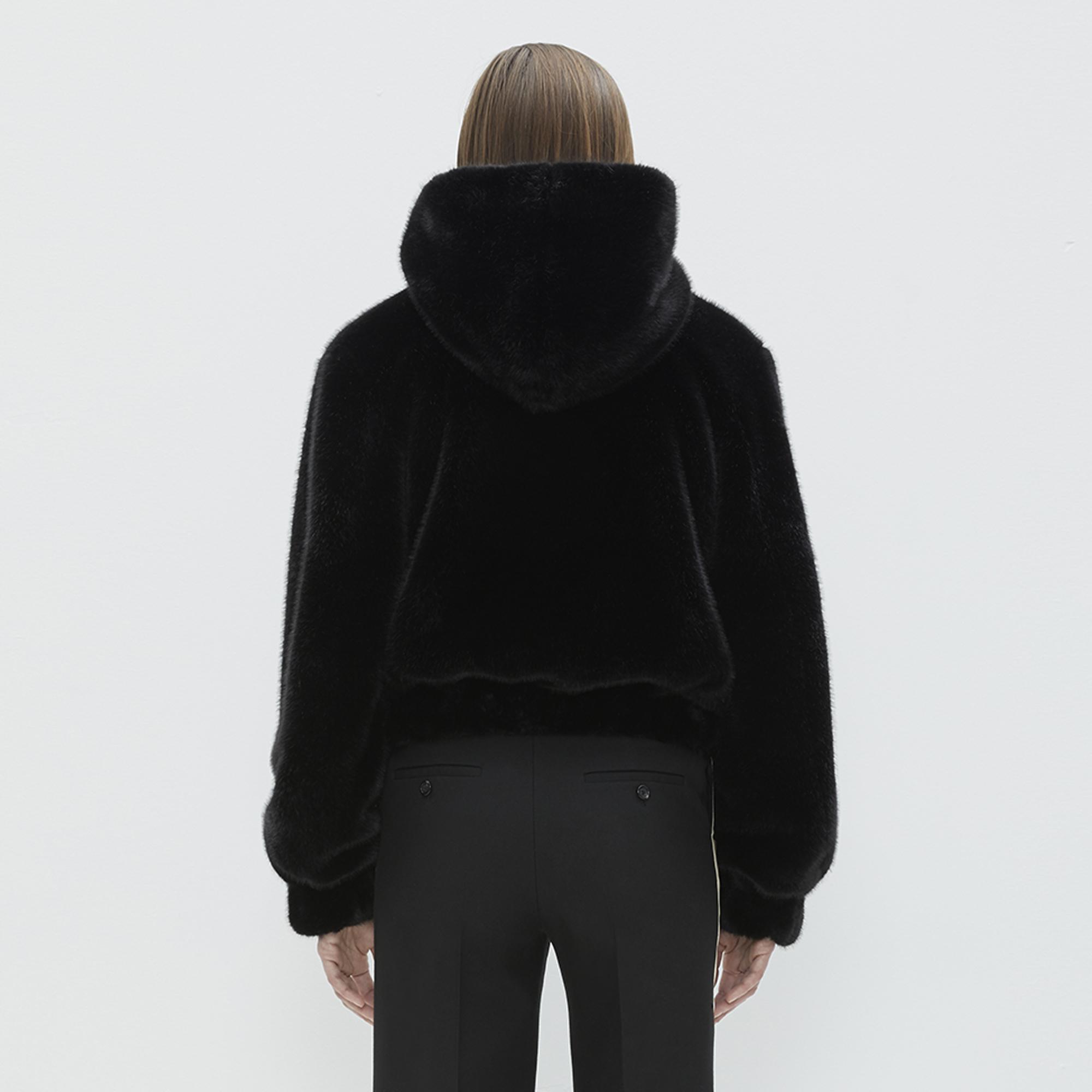 helmut lang fur hoodie