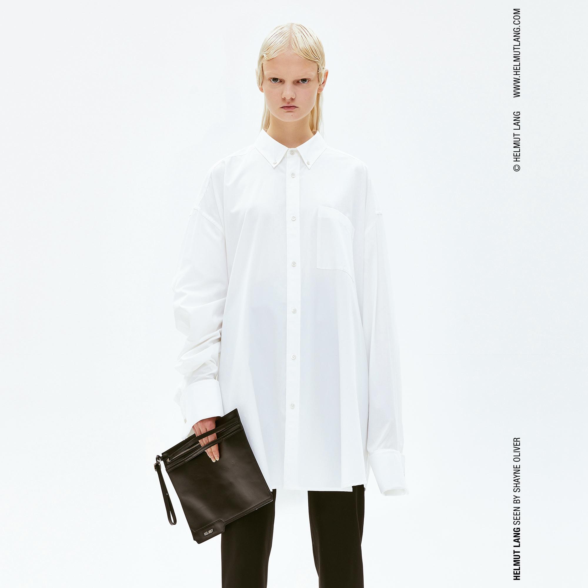 helmut lang white shirt dress
