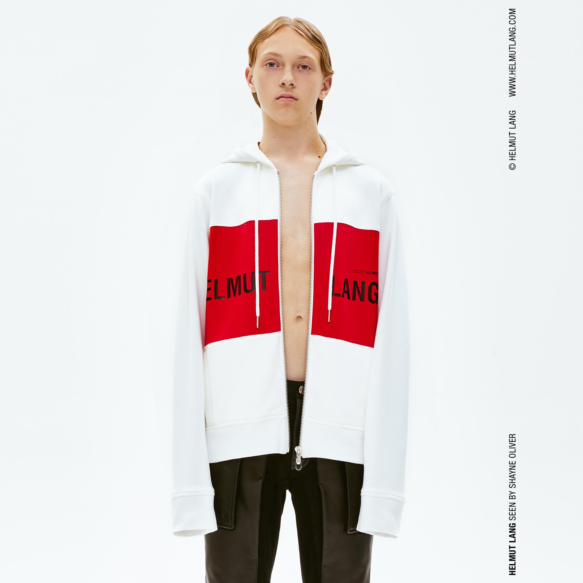 helmut lang red zip up