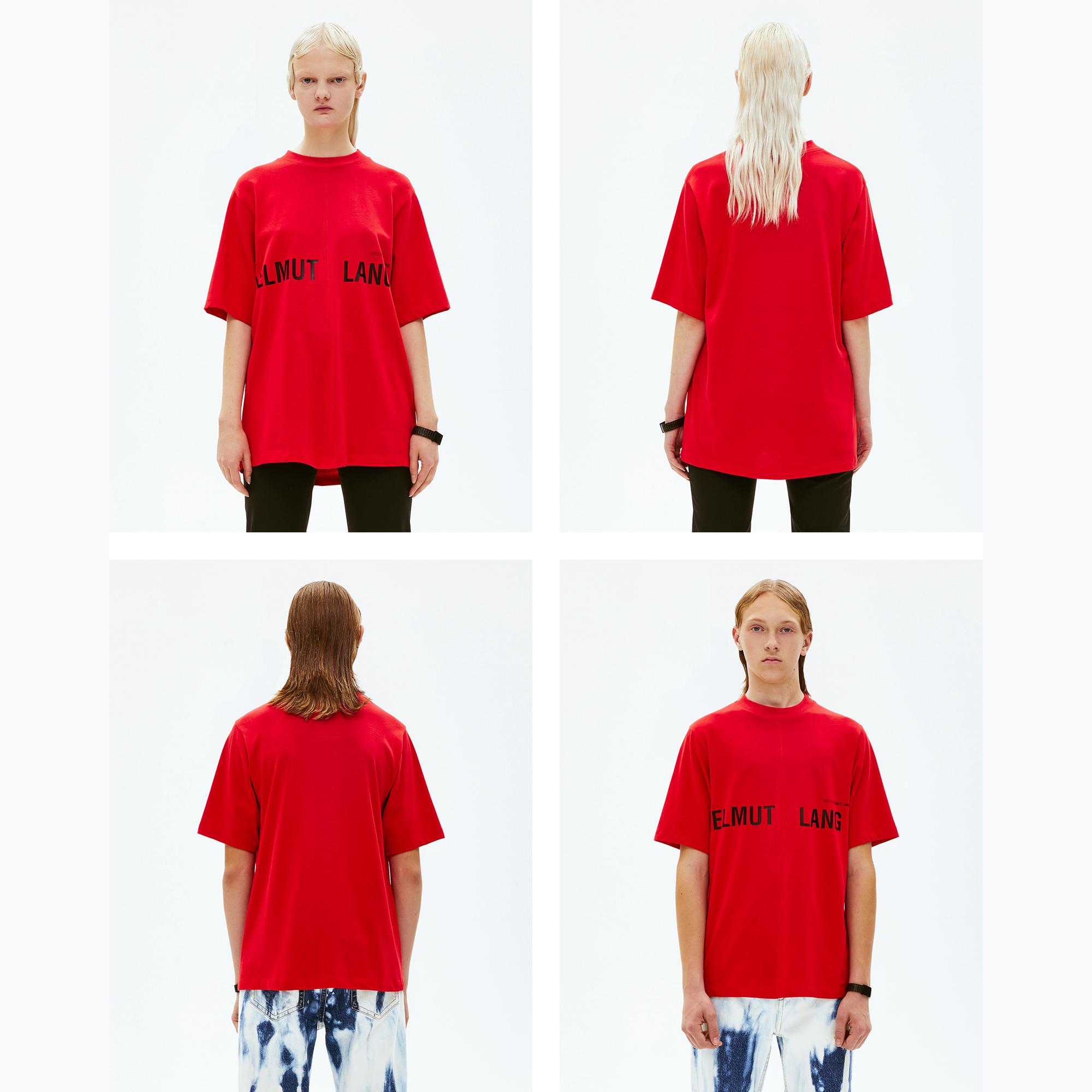 helmut lang red t shirt