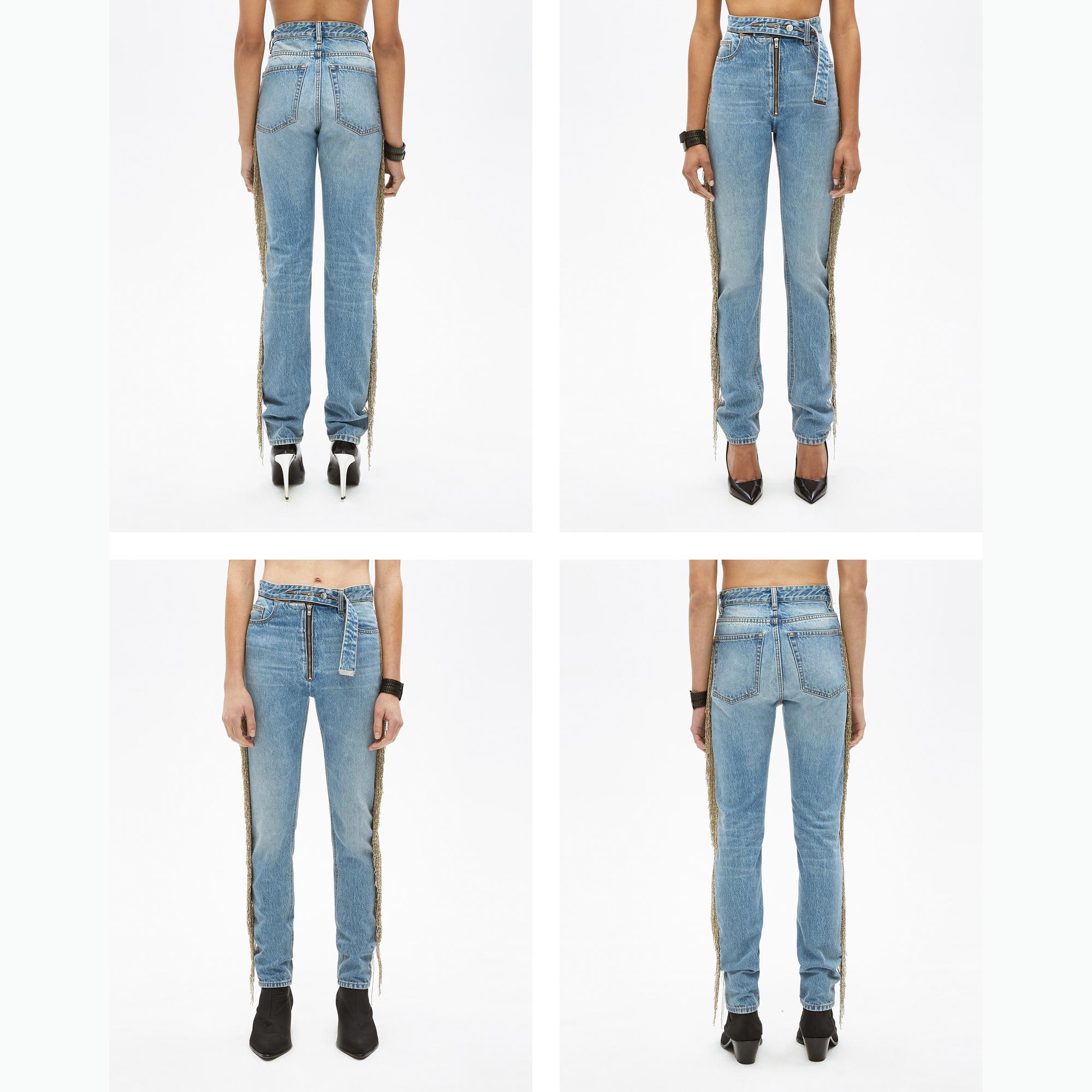 helmut lang fringe jeans