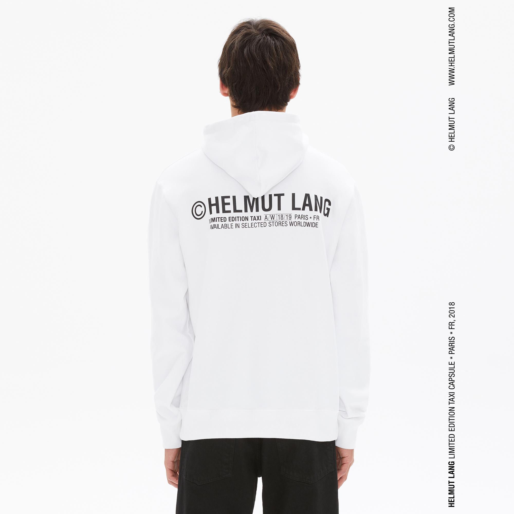 helmut lang white taxi hoodie