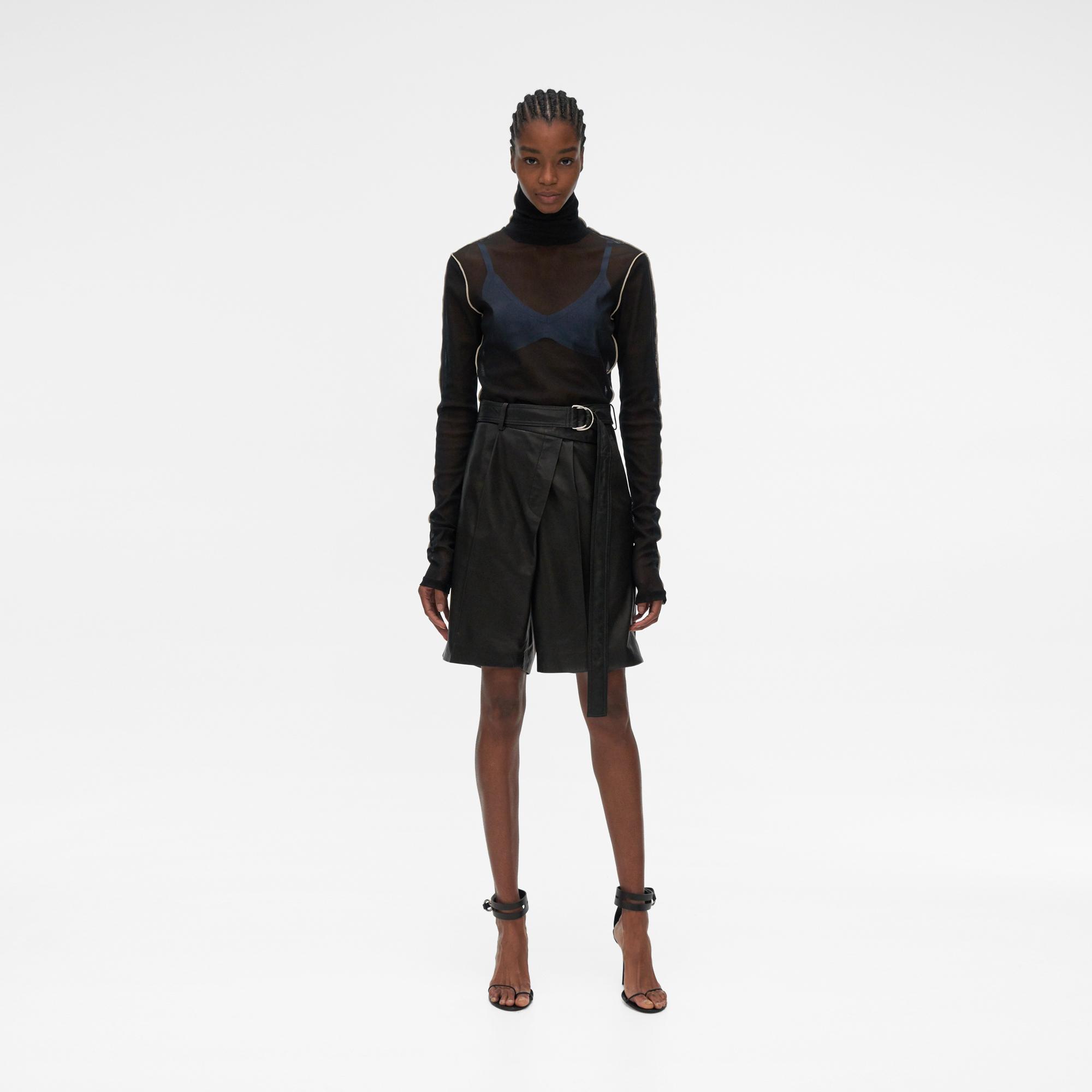 Helmut Lang Black Sheer Tulle Long Sleeve Top | WWW.HELMUTLANG.COM