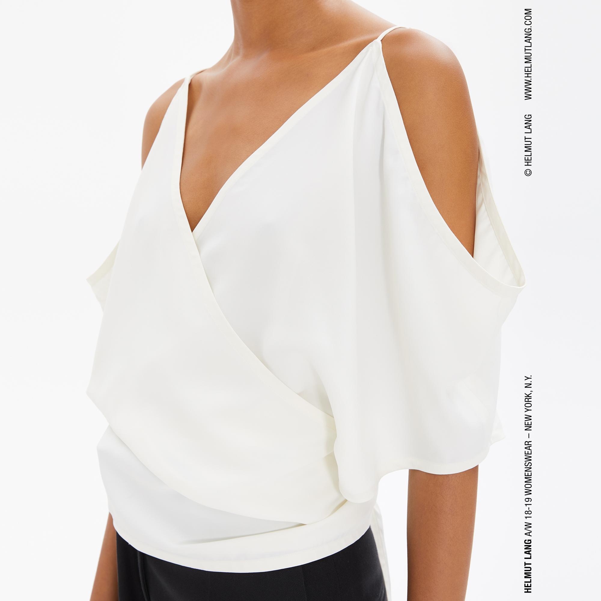 Helmut Lang Natural White Viscose Wrap Top | WWW ...