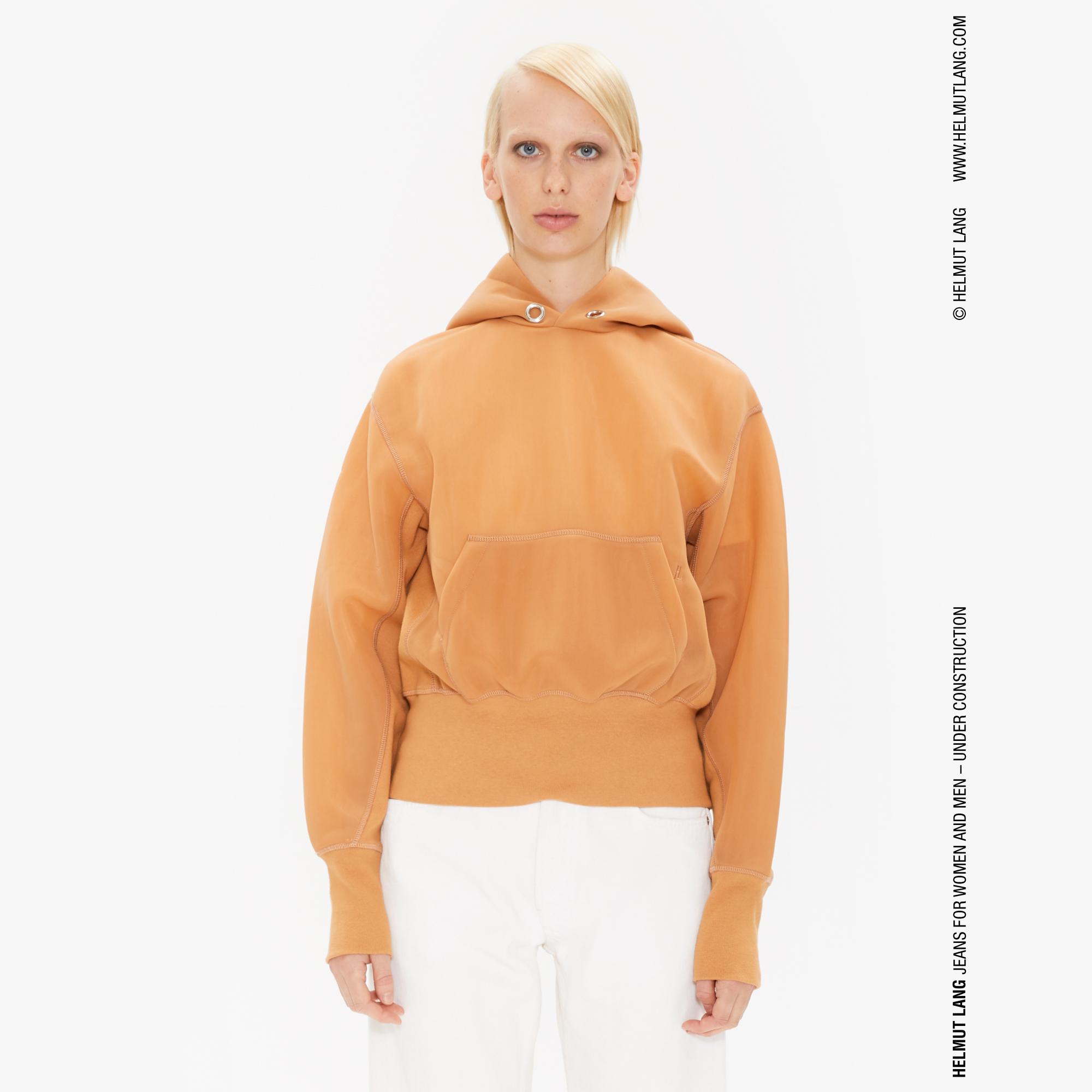 orange helmut lang hoodie