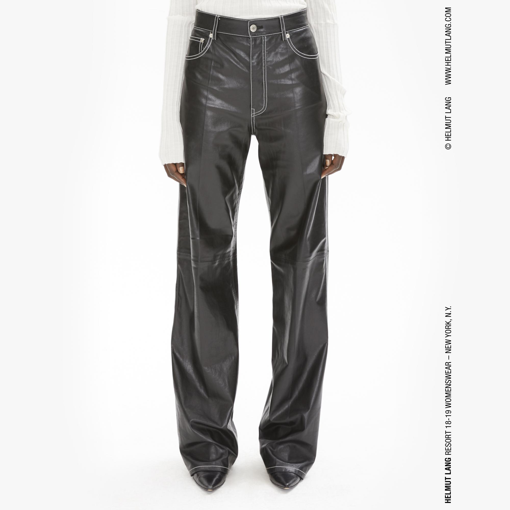 grey leather jeans