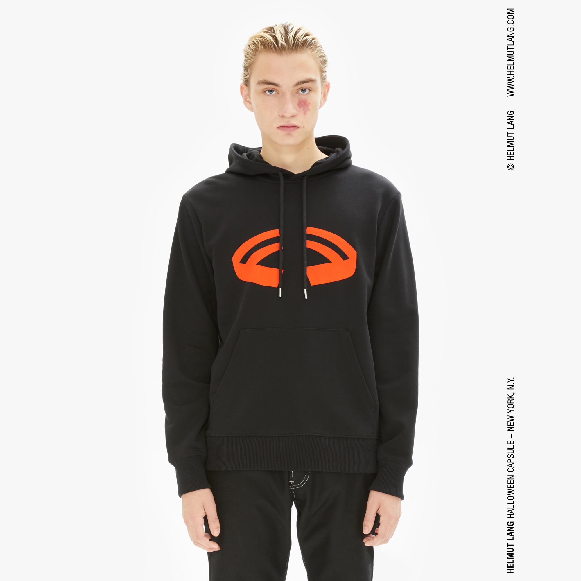 orange helmut lang hoodie