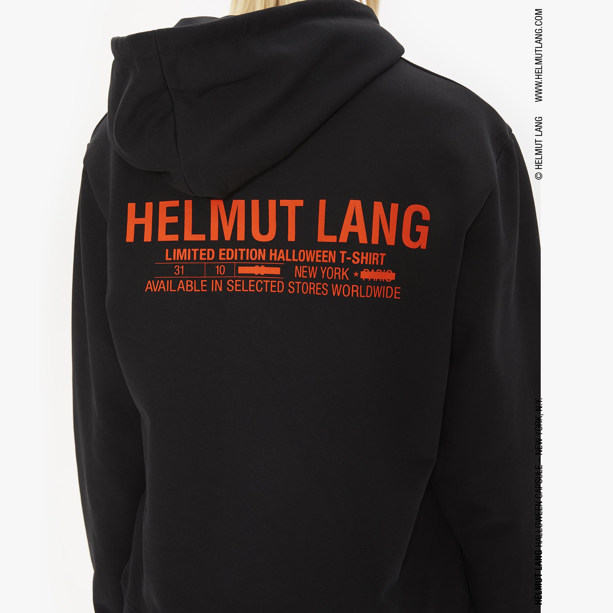 orange helmut lang hoodie