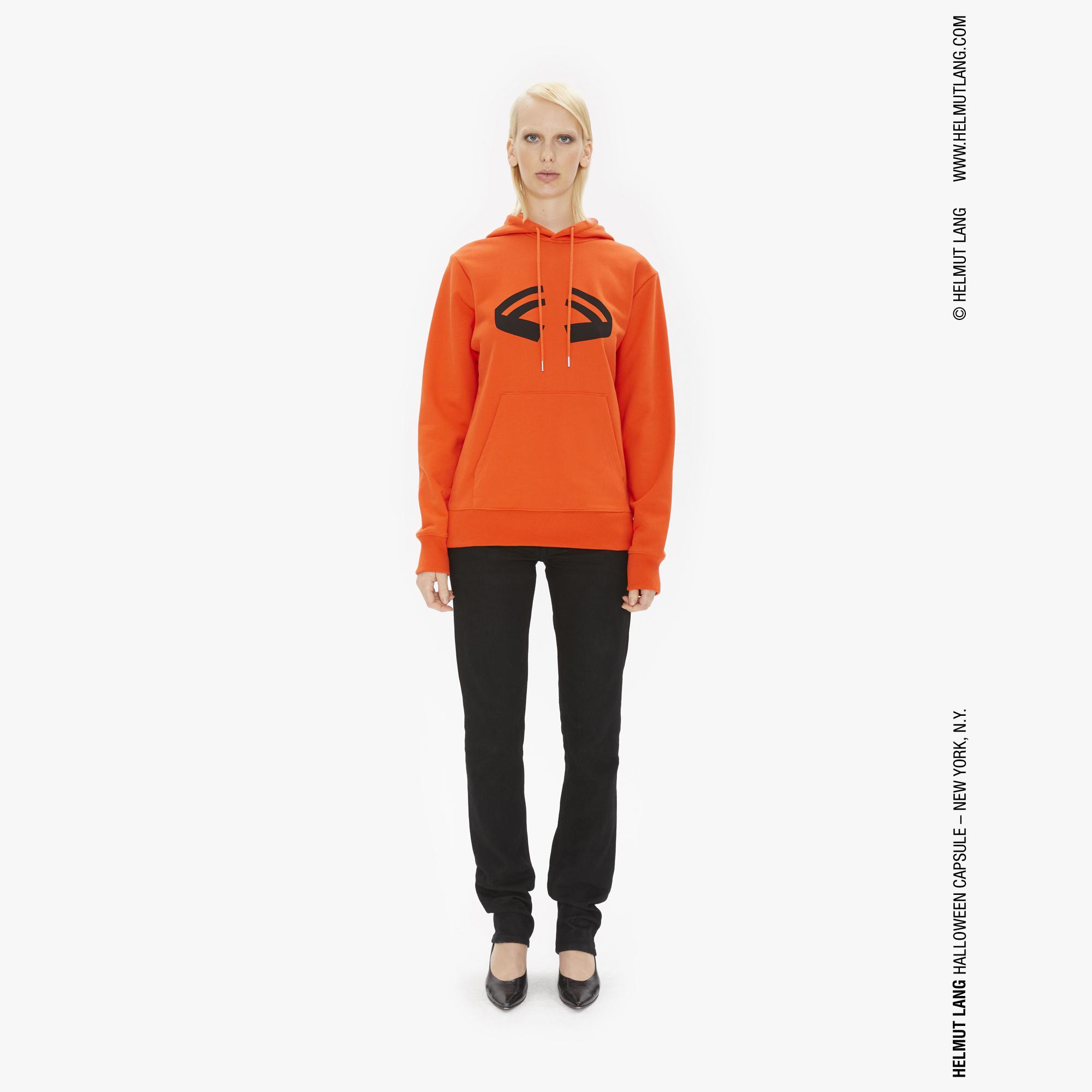 helmut lang orange hoodie