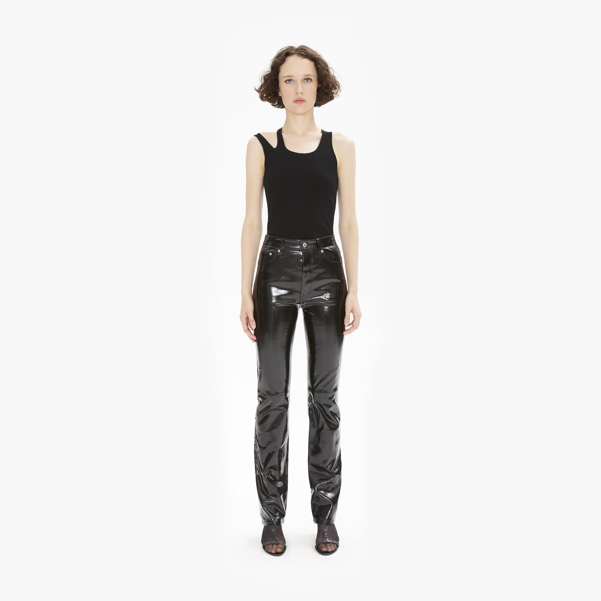 Helmut Lang Black Patent Leather Five Pocket Pant