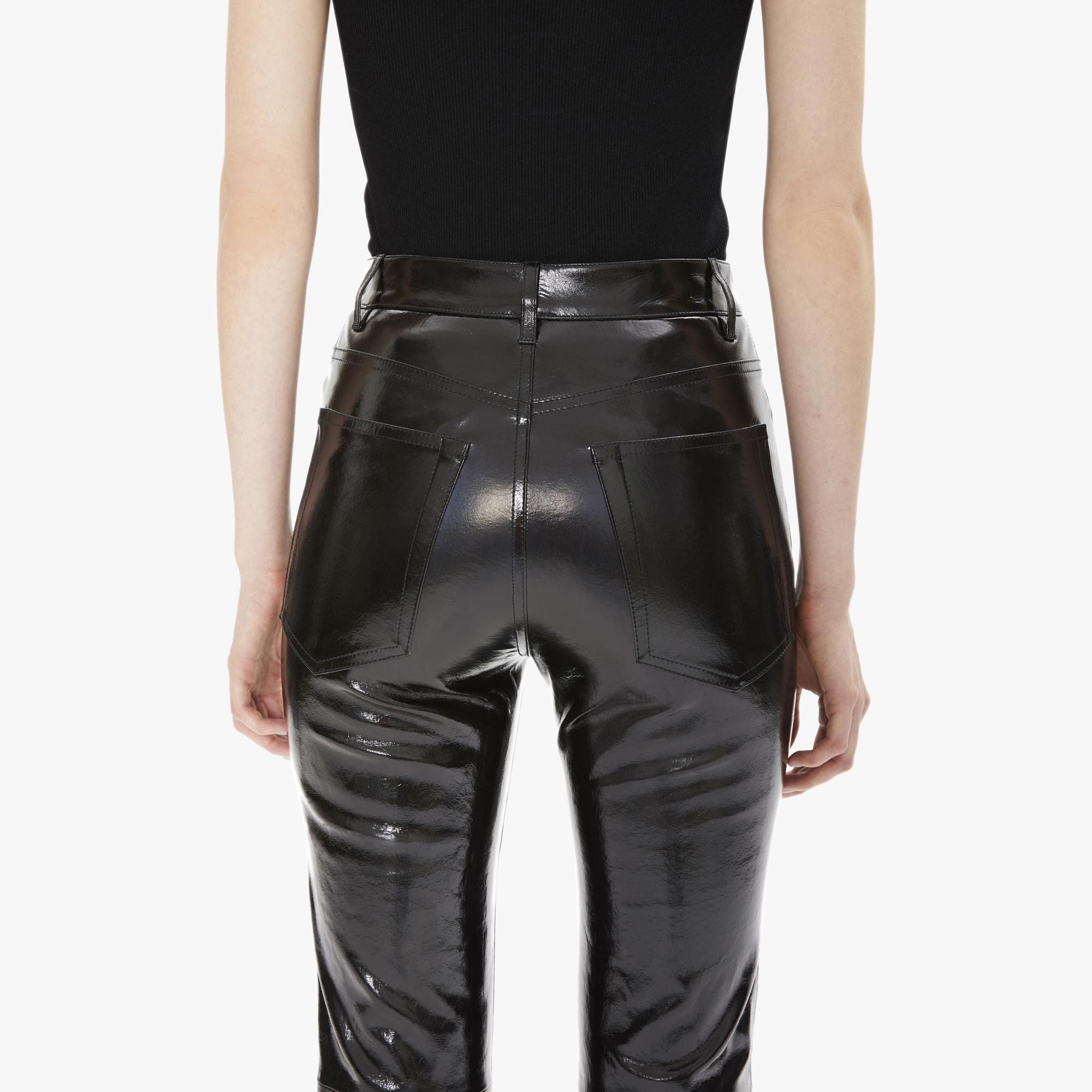 Helmut Lang Black Patent Leather Five Pocket Pant