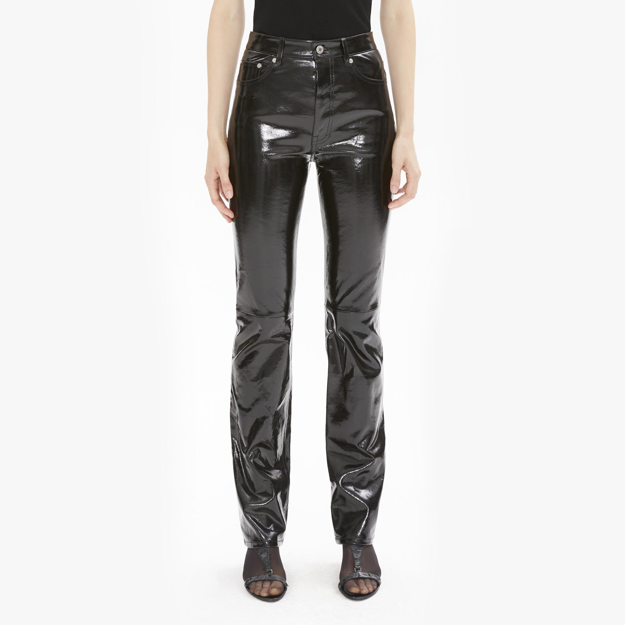 Helmut Lang Black Patent Leather Five Pocket Pant