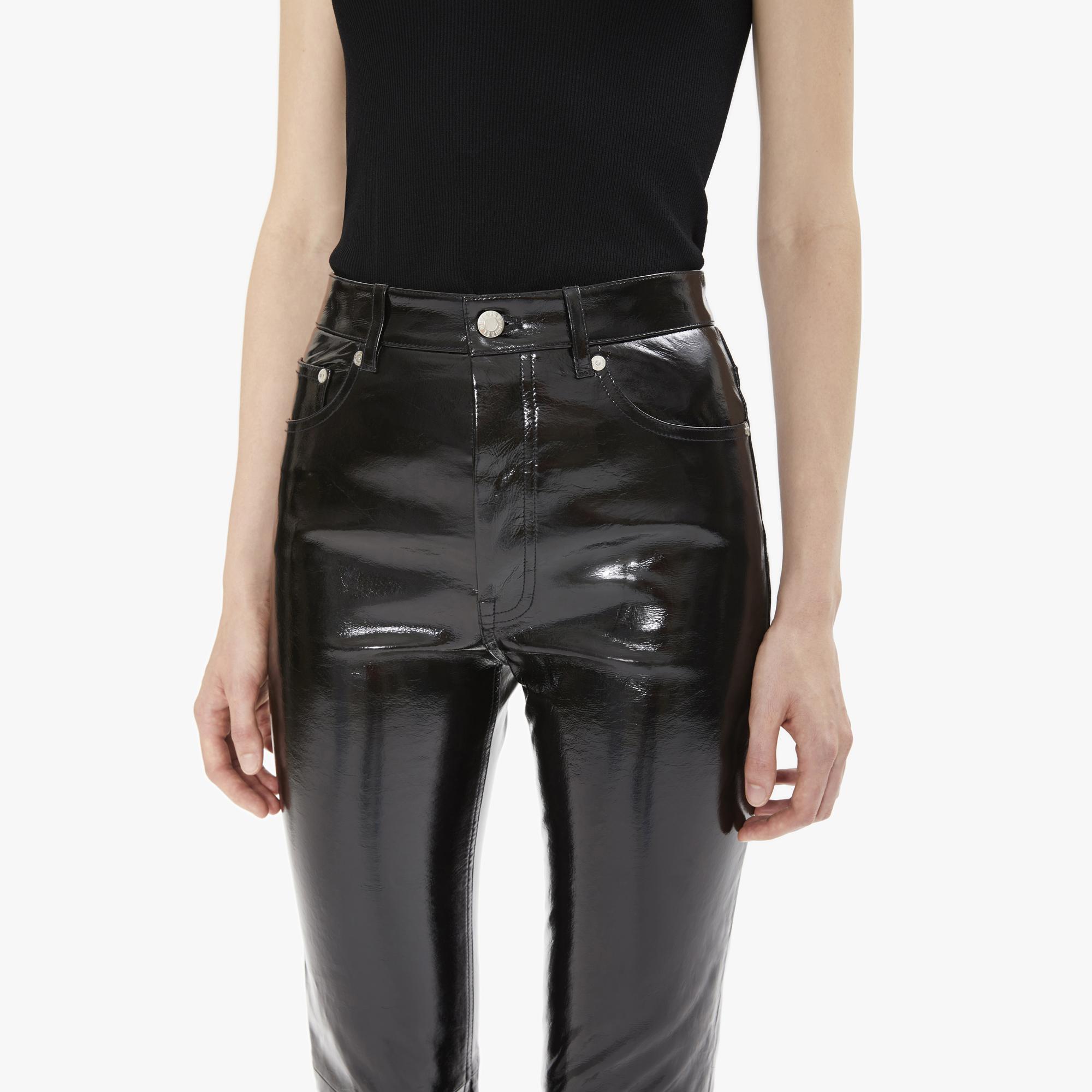Helmut Lang Black Patent Leather Five Pocket Pant