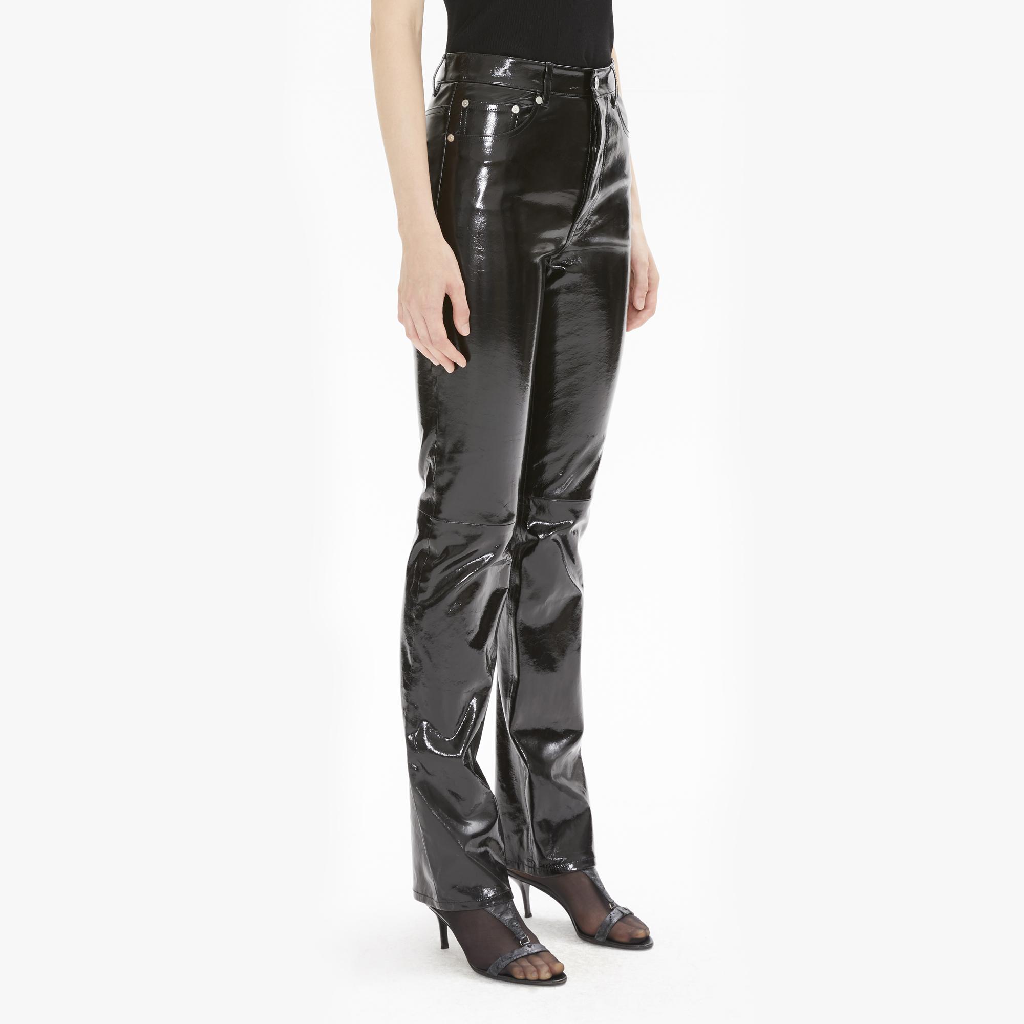 Helmut Lang Black Patent Leather Five Pocket Pant