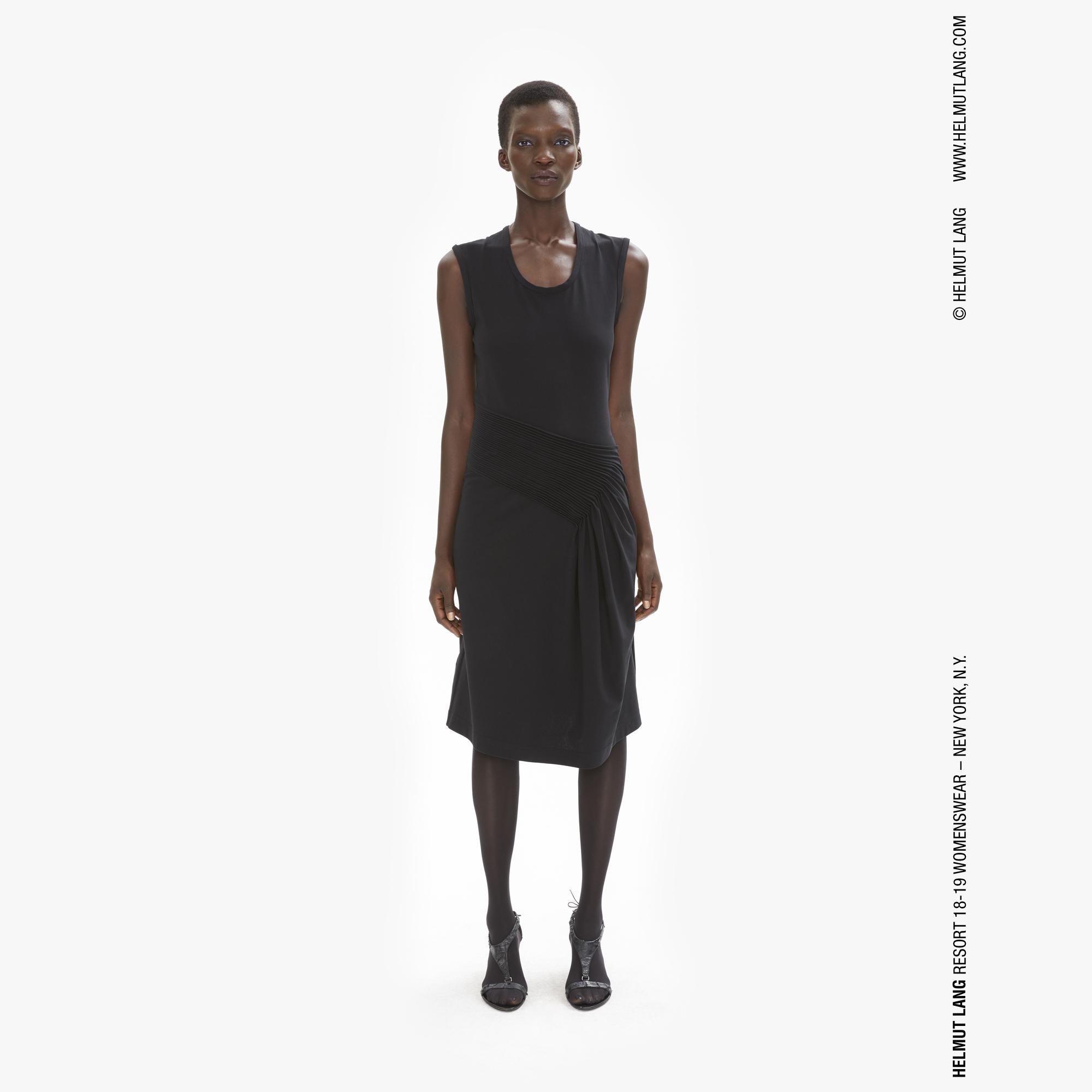 pleated jersey dress