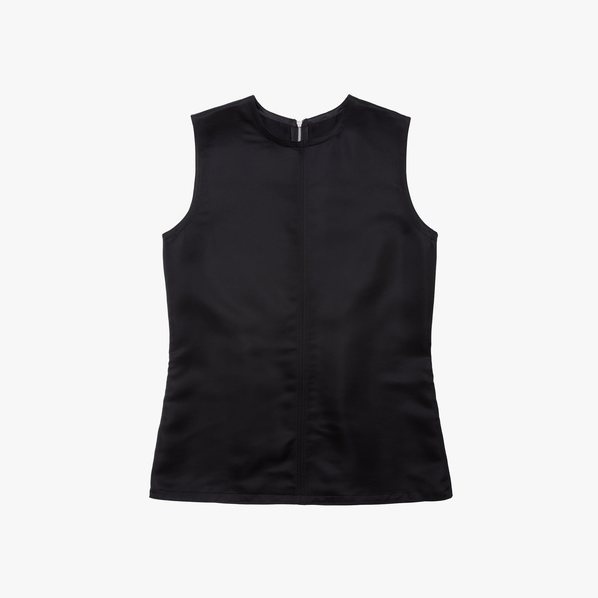 black satin shell top