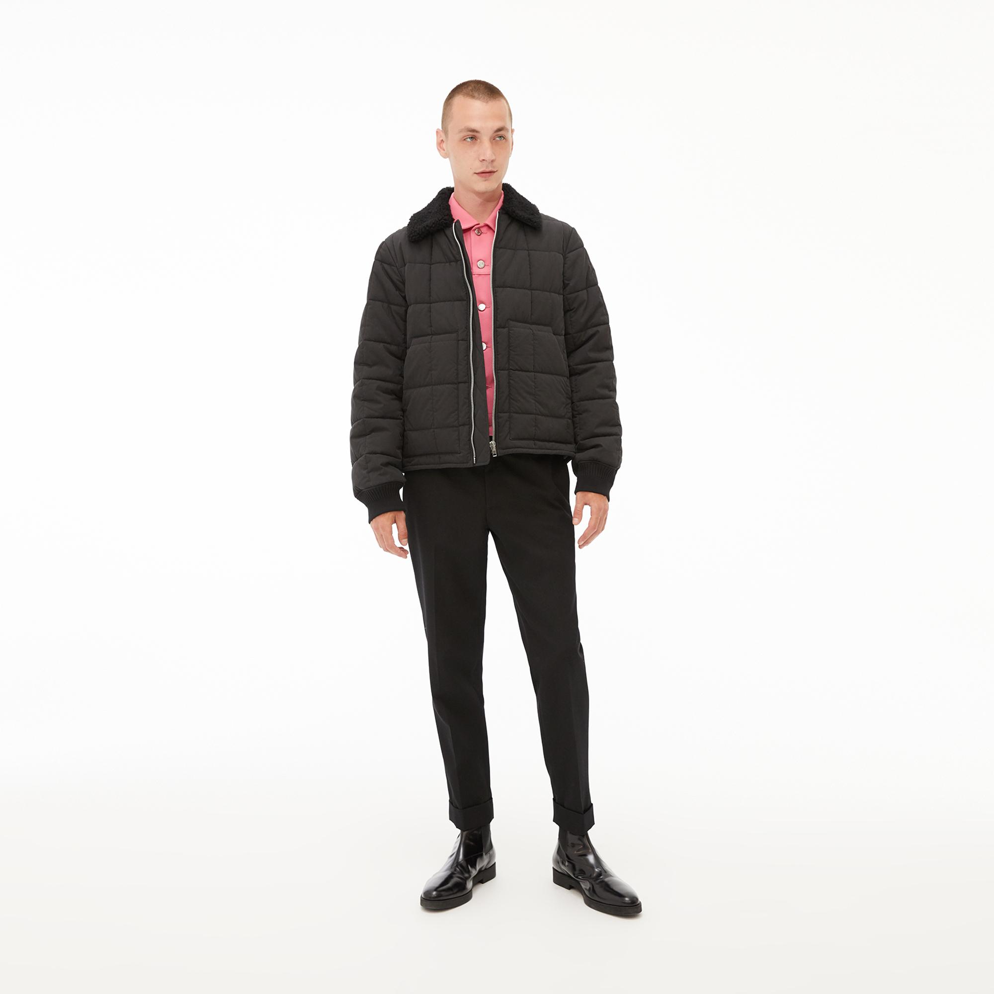 quilted black bomber jacket