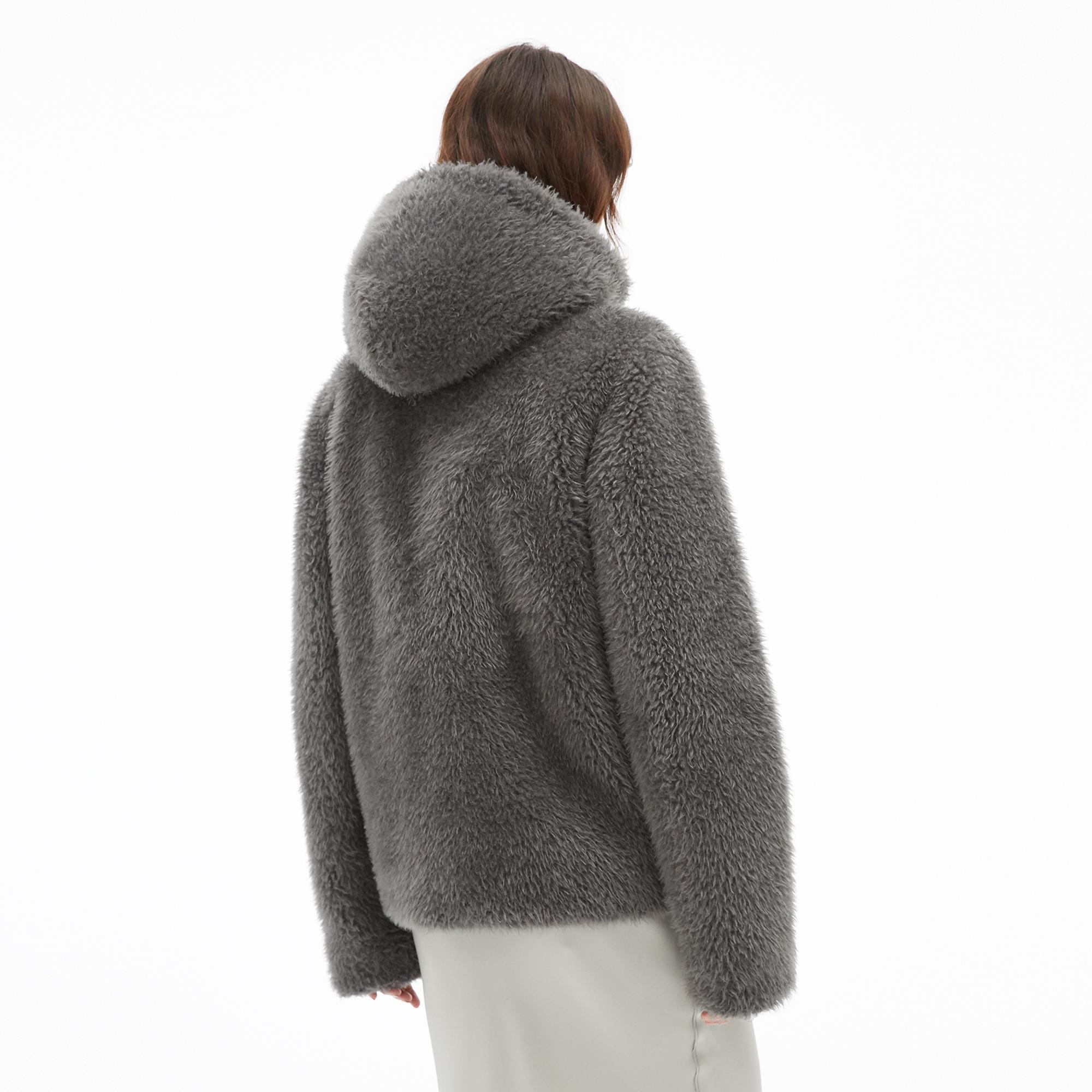 helmut lang fur hoodie