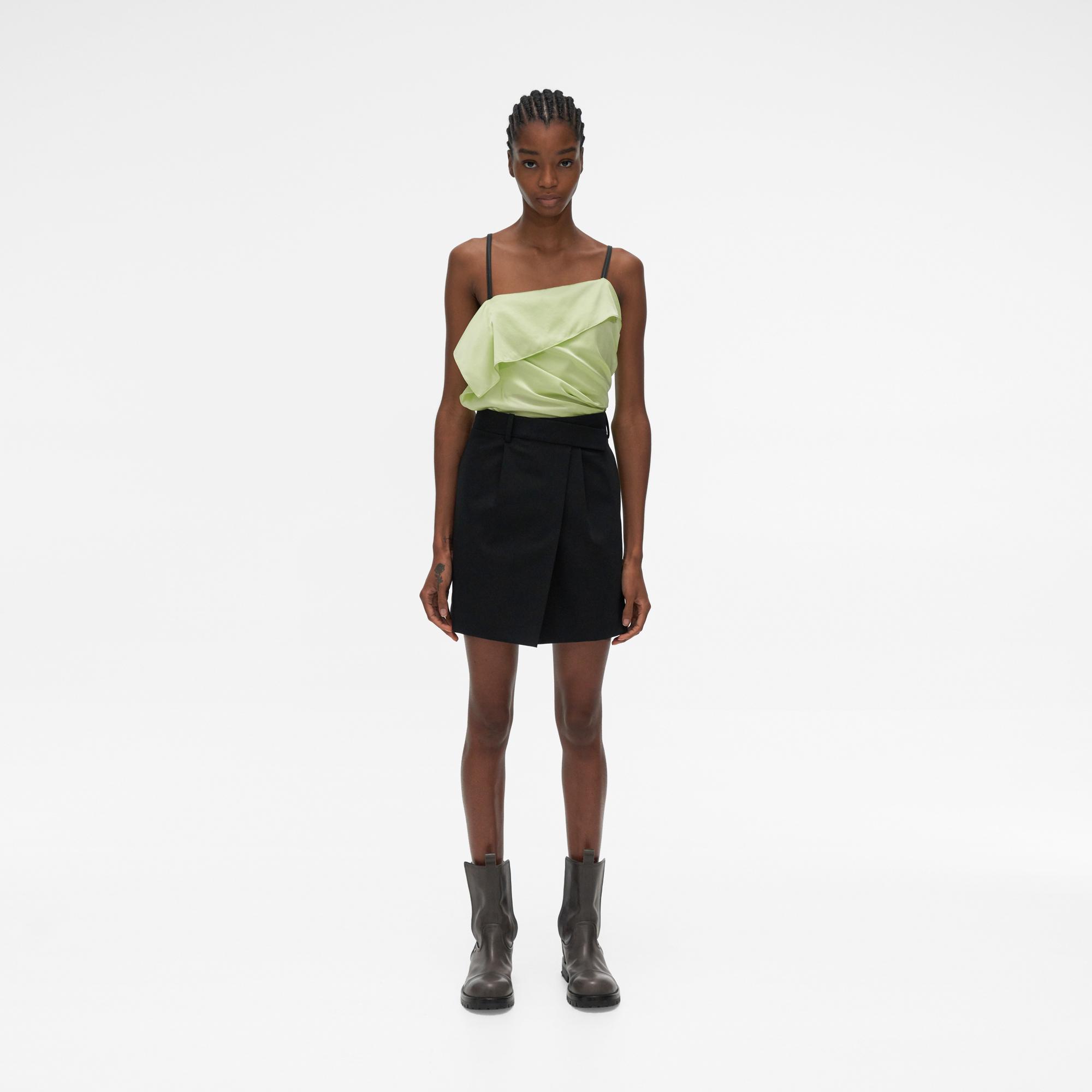 helmut lang leather mini skirt