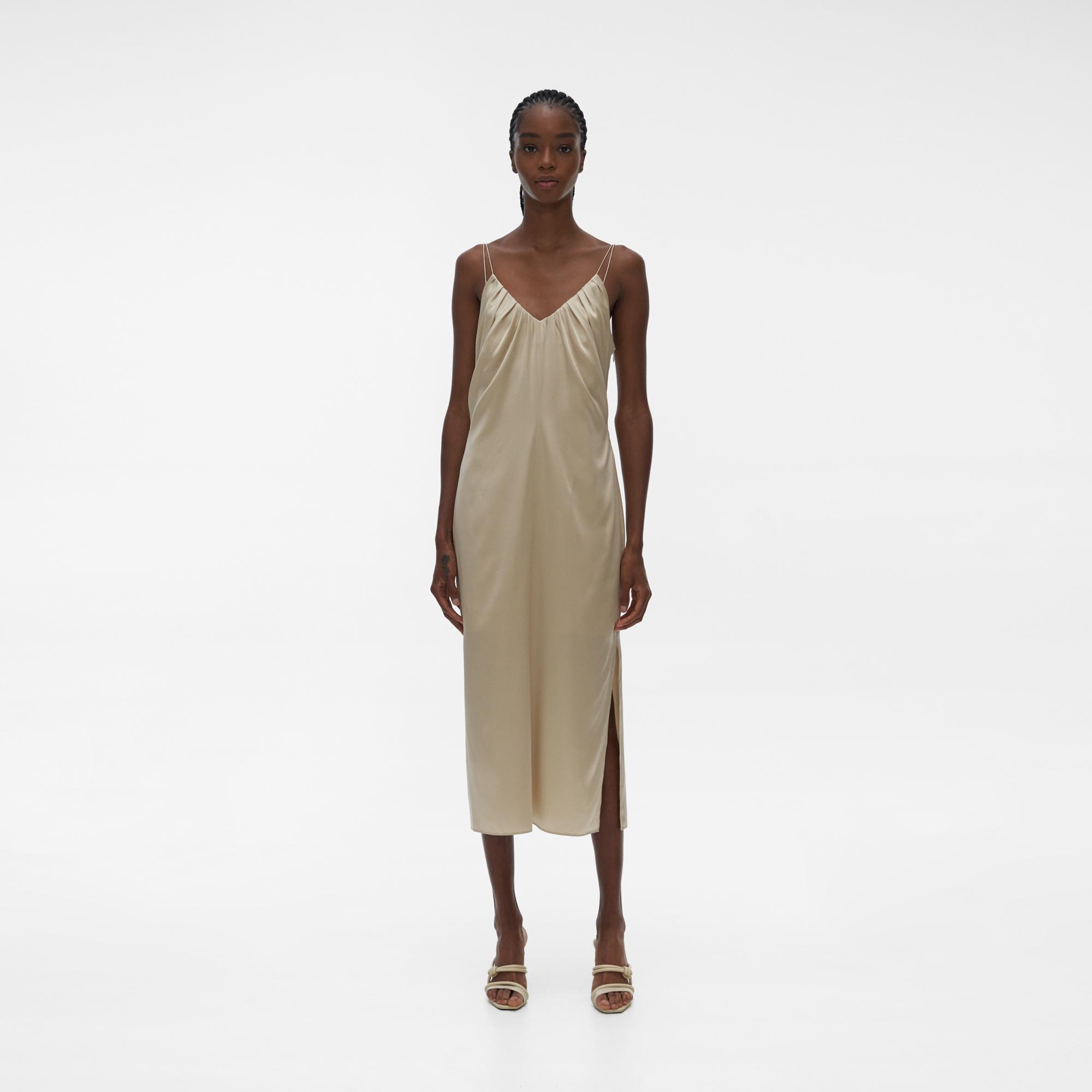 helmut lang ruched slip dress