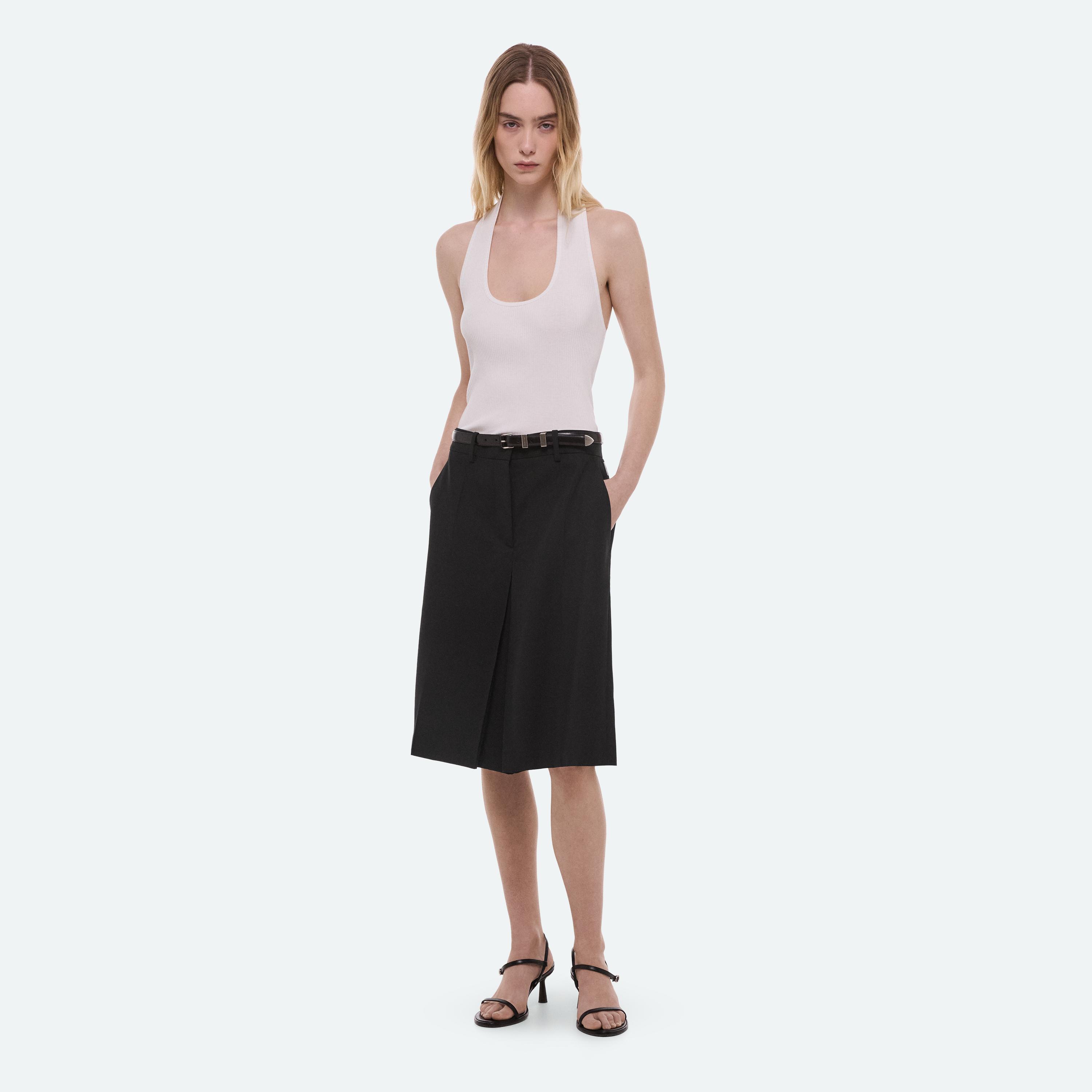Wool Gabardine Wardrobe Midi Skirt