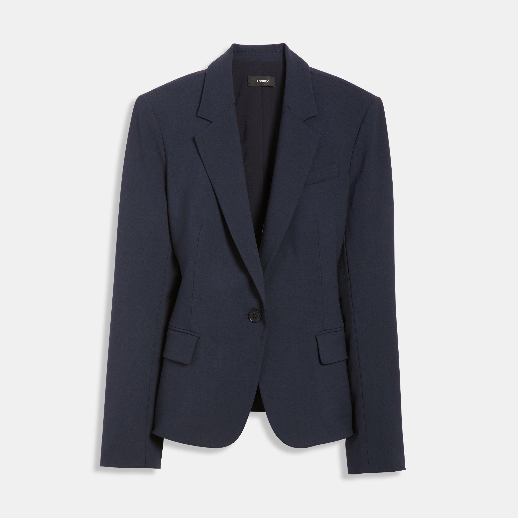 4 Theory Womens Gabe Single Button Blazer deep Navy