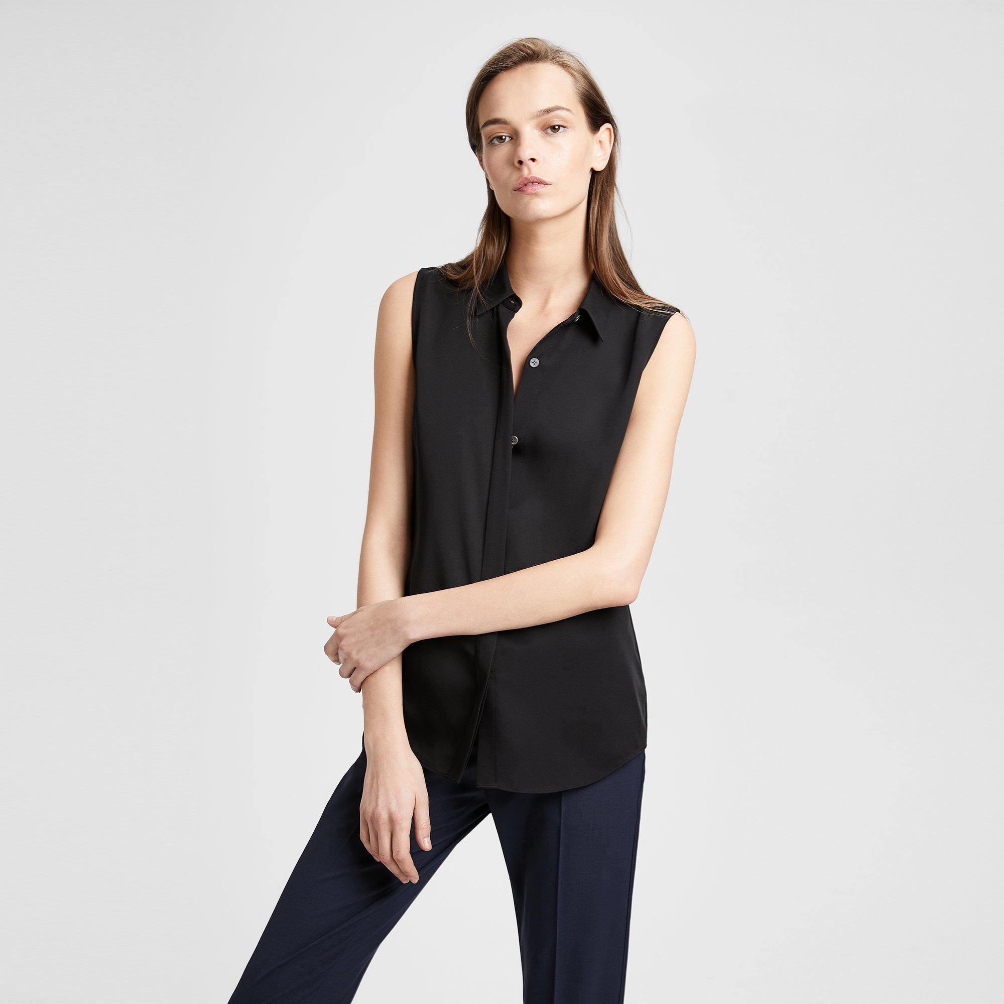 Theory Silk Sleeveless Shirt | Theory.com