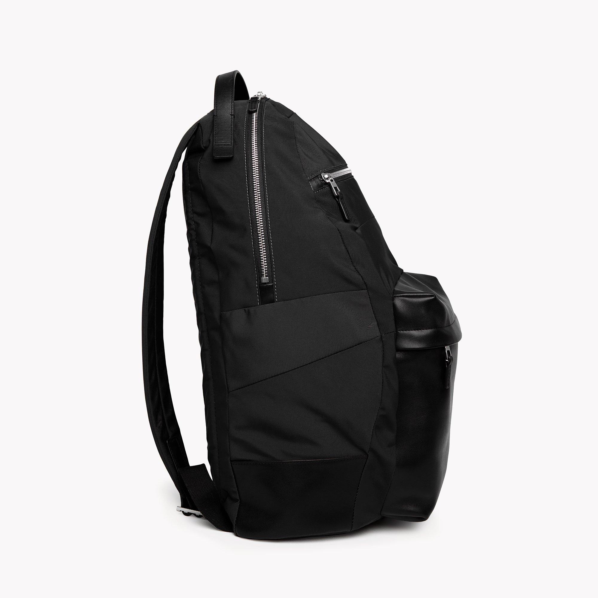 Nylon Backpack with Leather