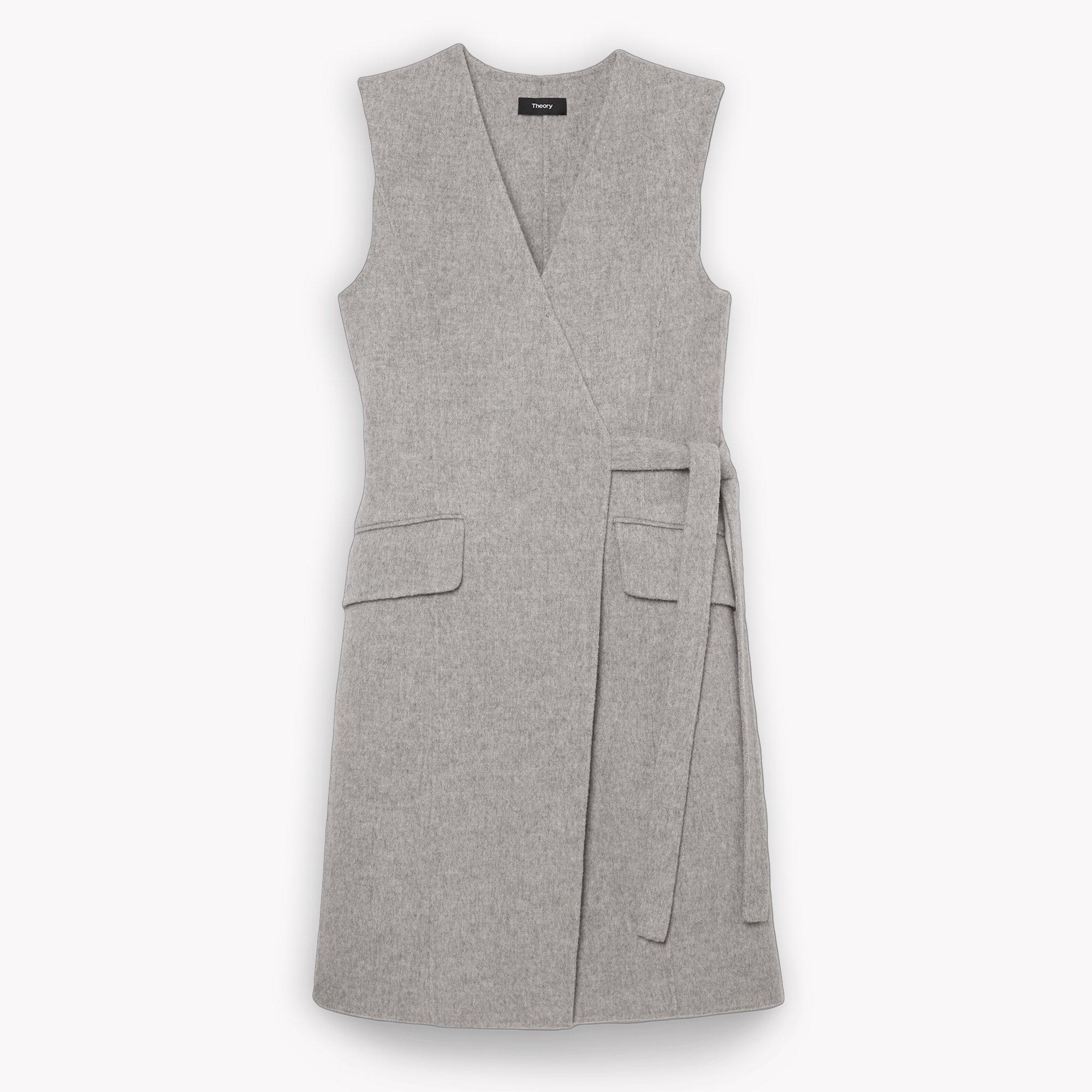 Double-Face Wool-Cashmere Wrap Dress | Theory