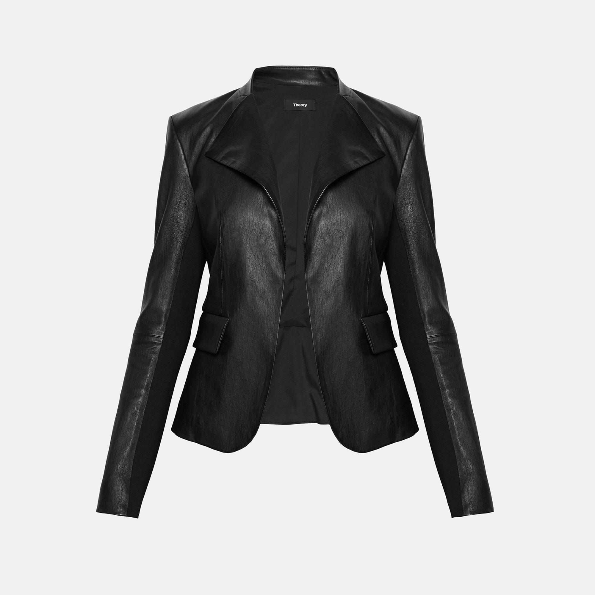Peplum Leather Jacket Theory