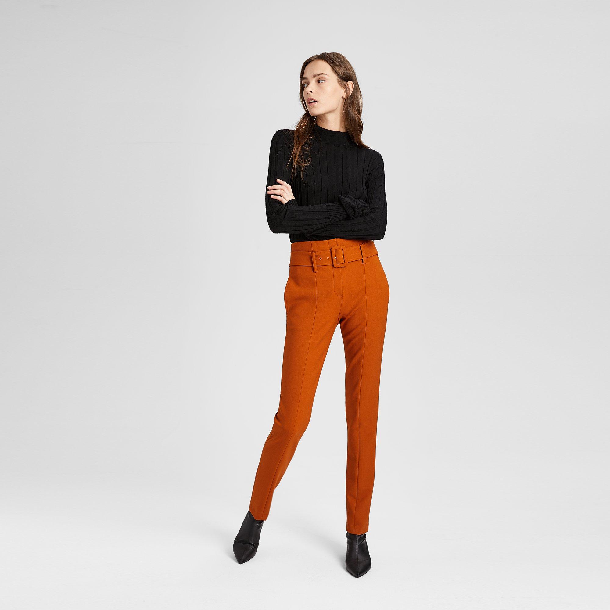 belted cigarette trousers