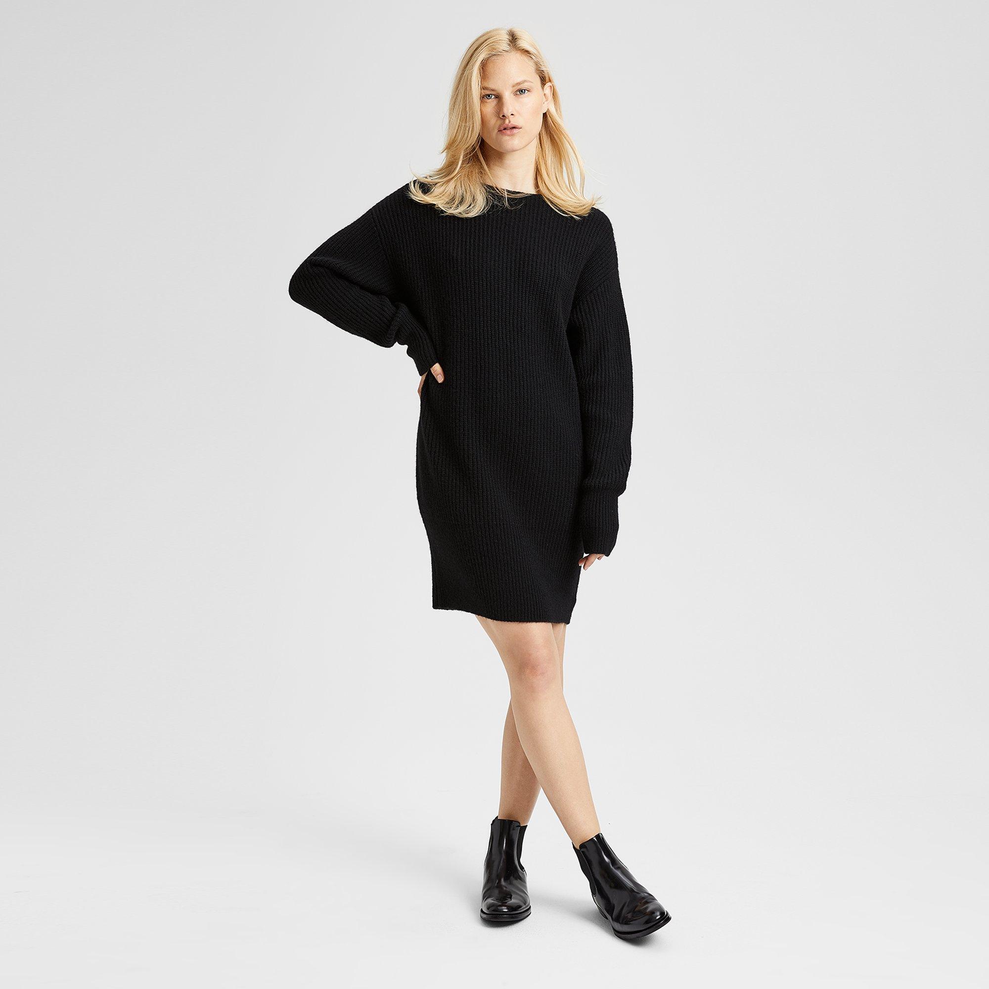 Wool Ribbed Cocoon Dress | Theory