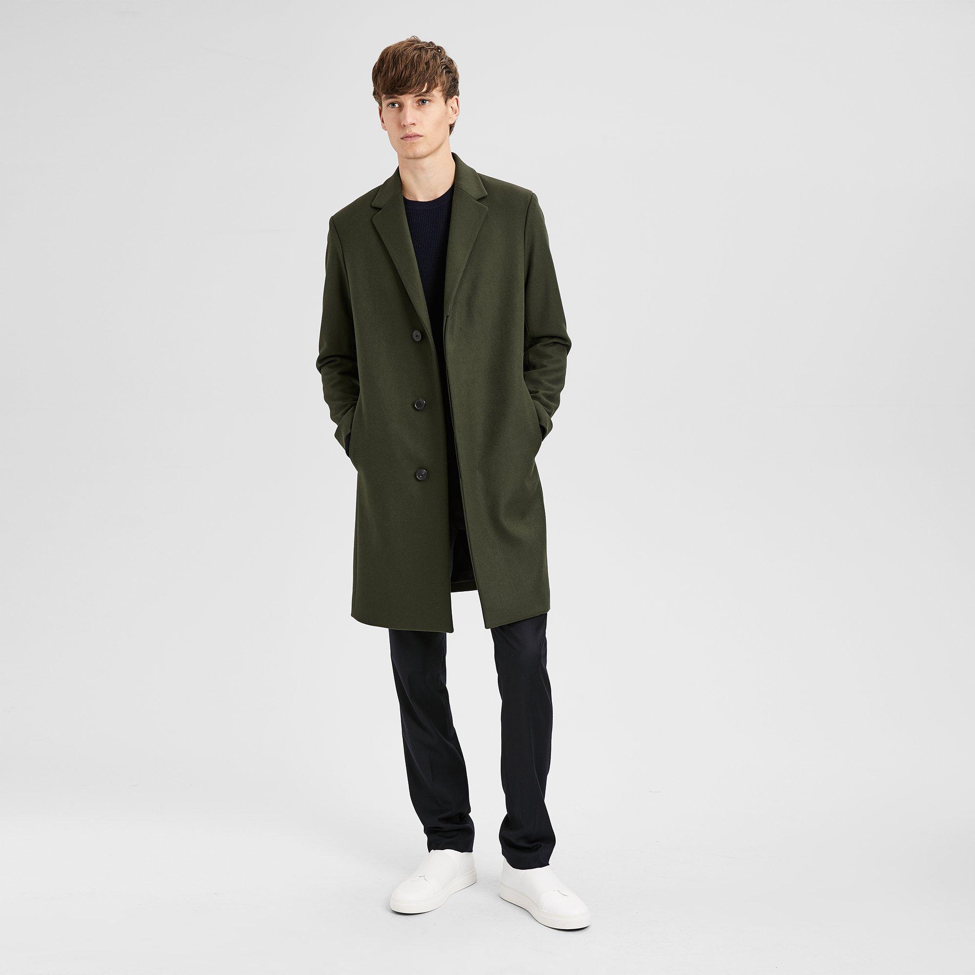 Wool Melton Tailored Top Coat Theory