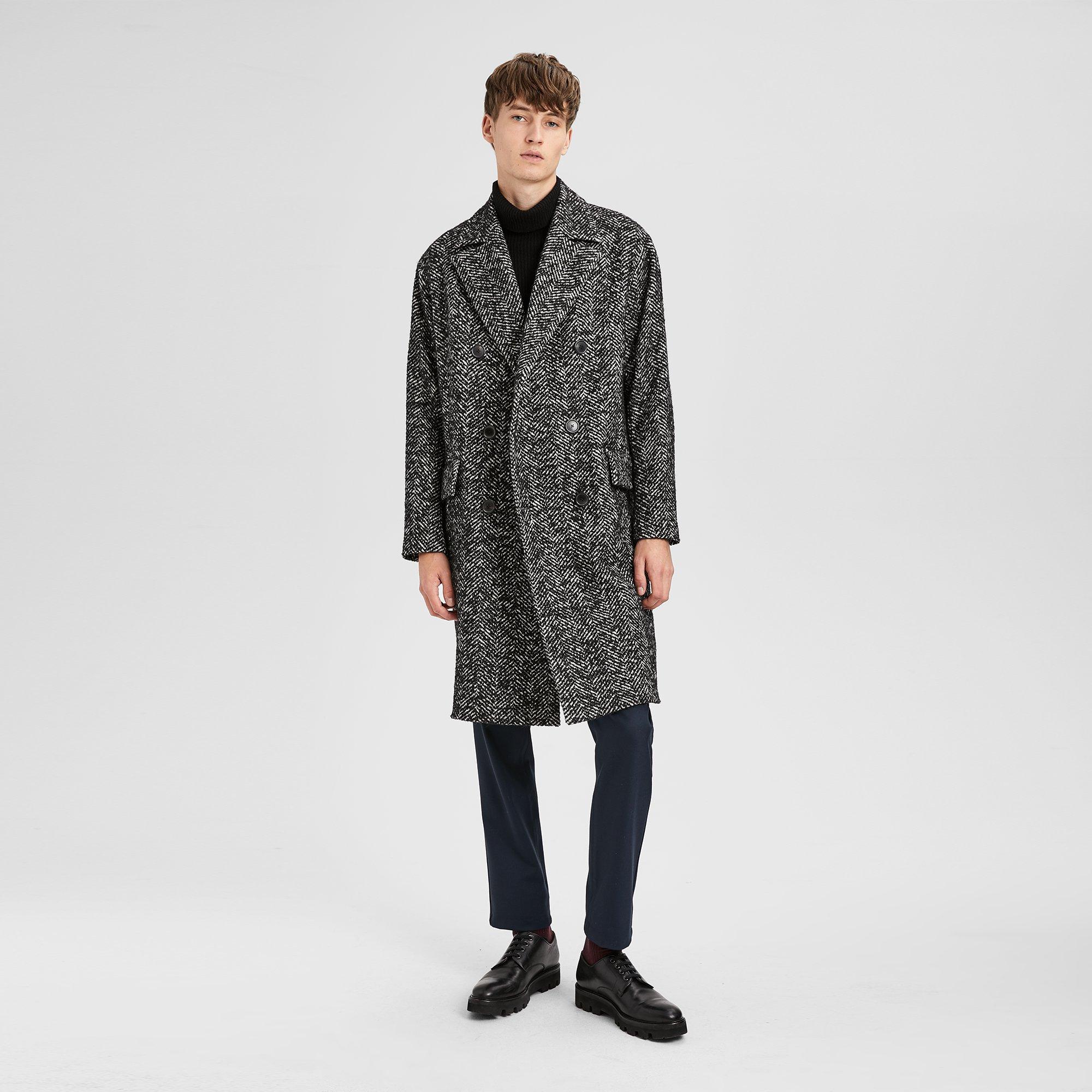 Wool Herringbone Oversized Coat Theory