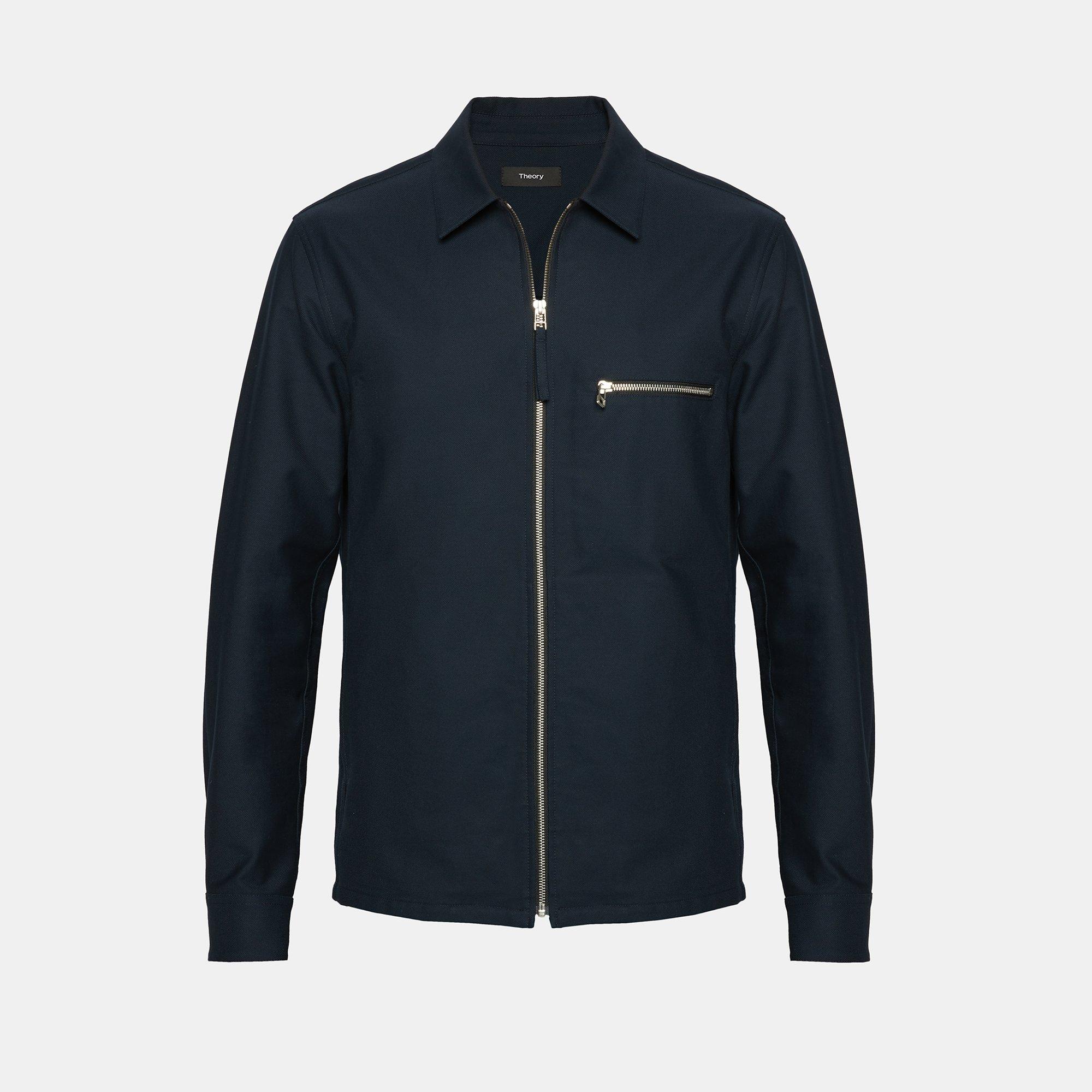 Cotton Pique Zip Shirt Jacket | Theory