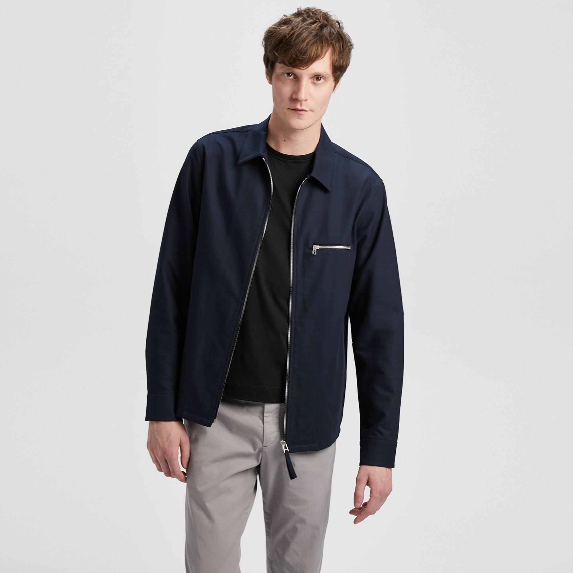 Cotton Pique Zip Shirt Jacket | Theory