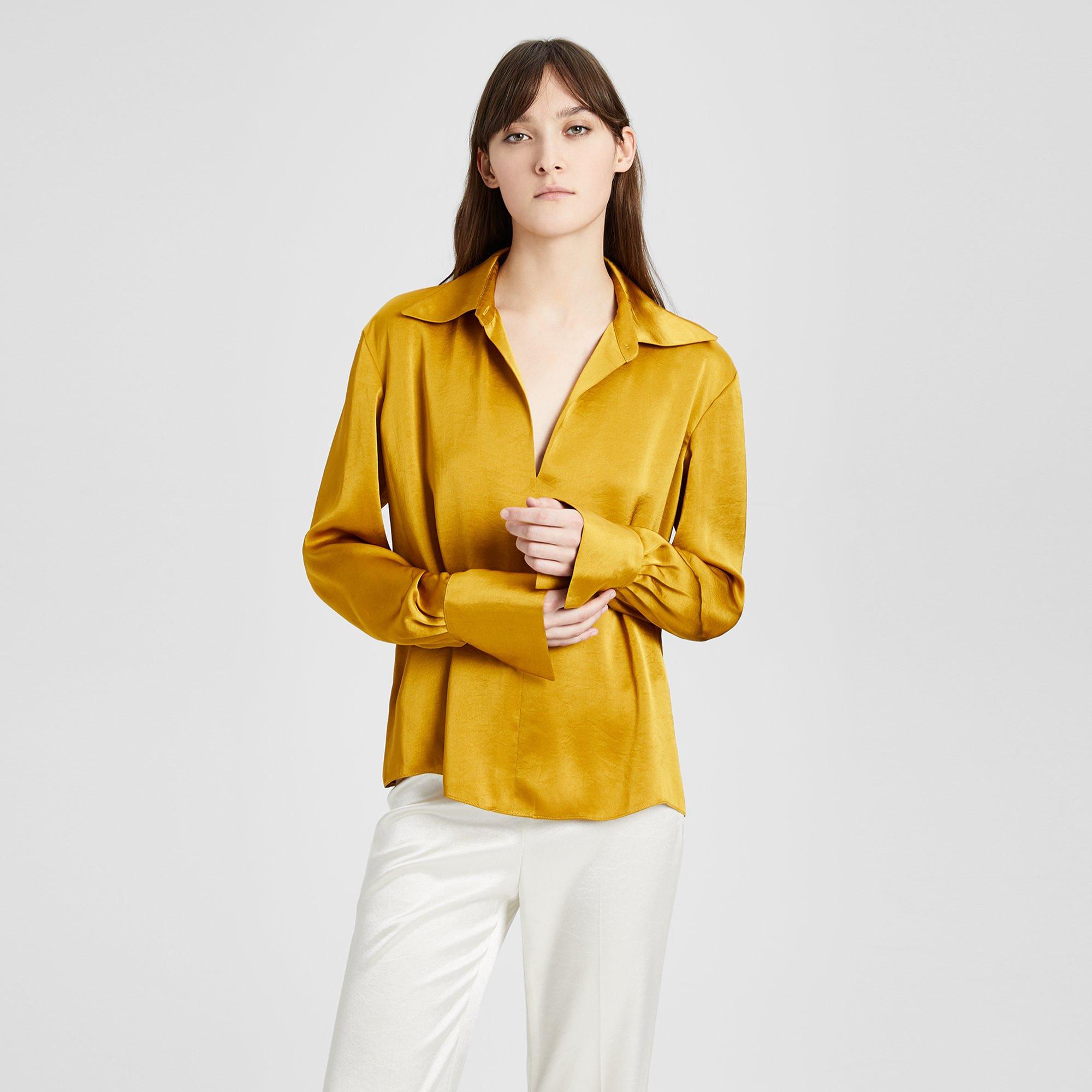 theory satin blouse