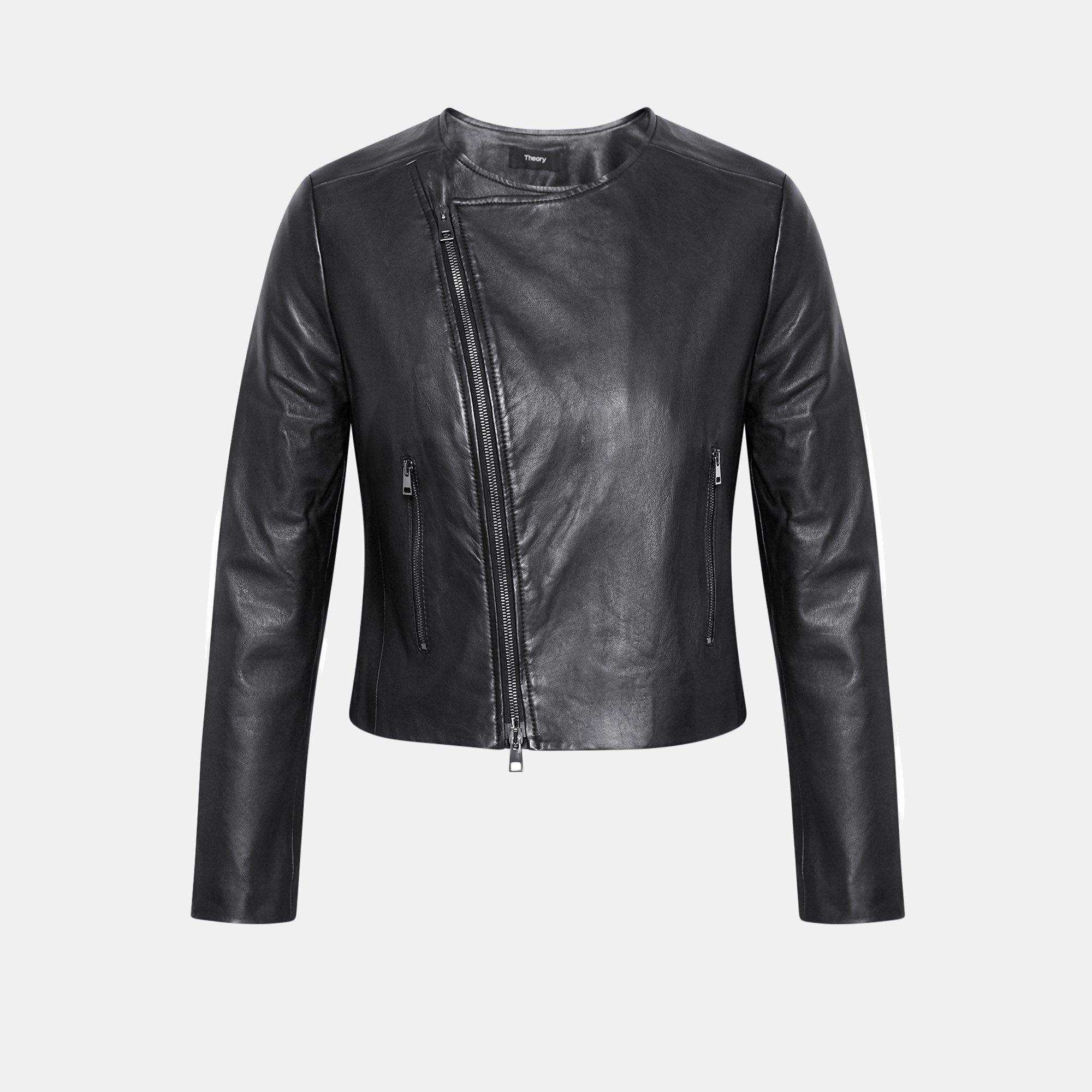 Leather Clean Moto Jacket Theory