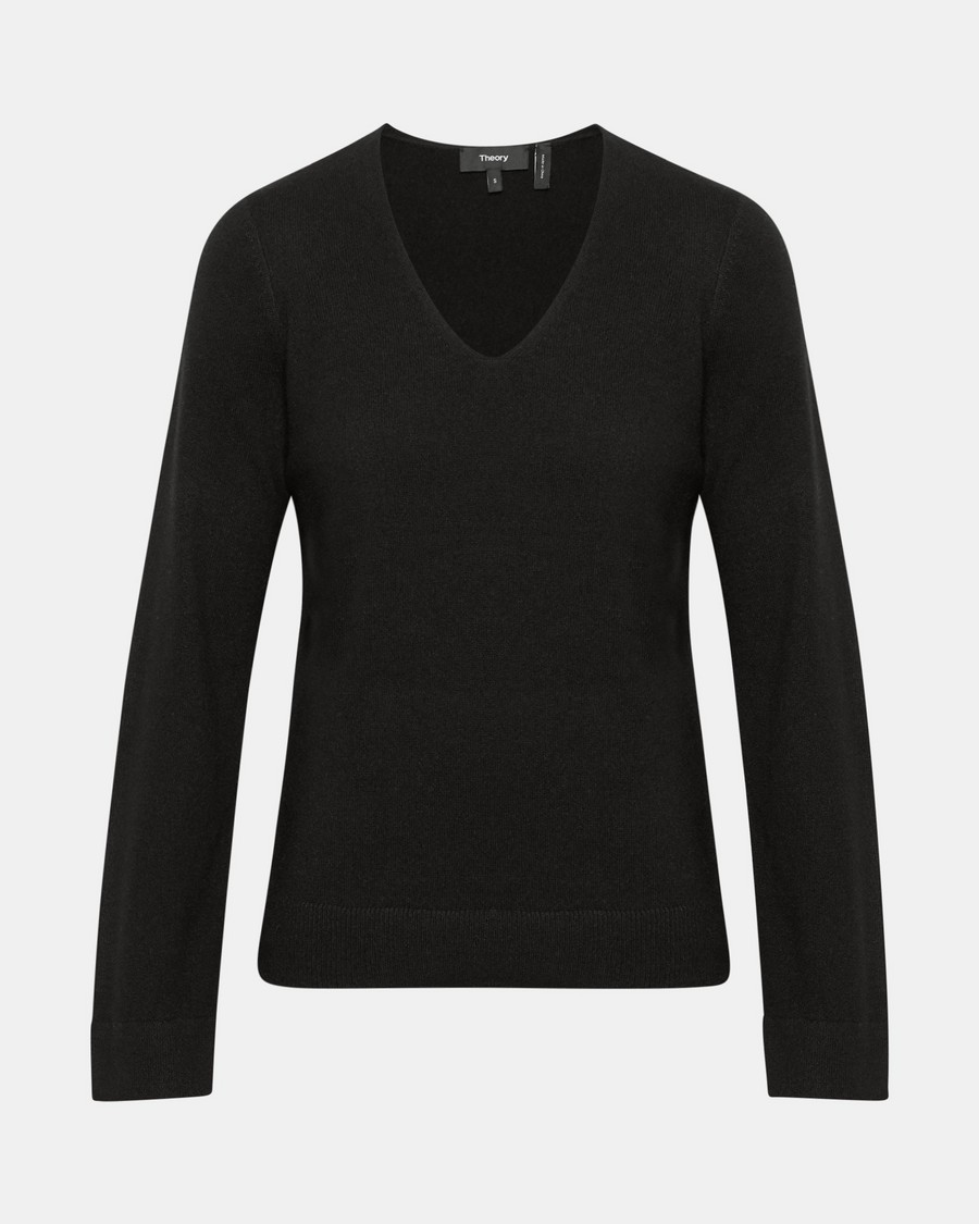 Pullover aus Cashmere mit V Neck Schwarz Pullover aus Cashmere mit V Neck Schwarz