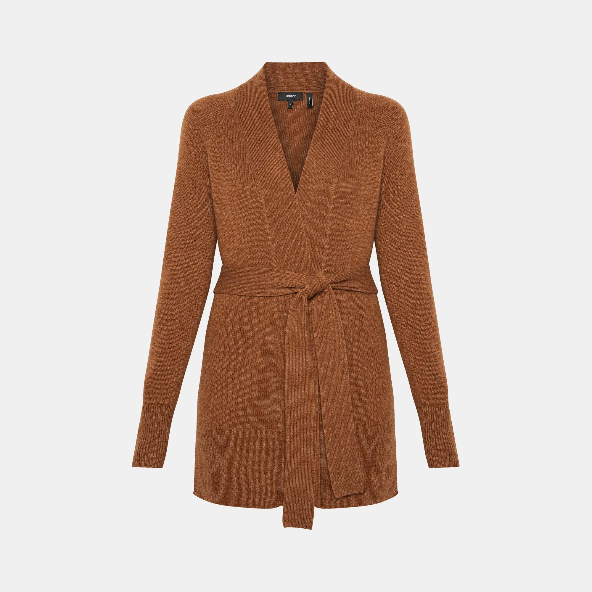 theory belted cashmere cardigan