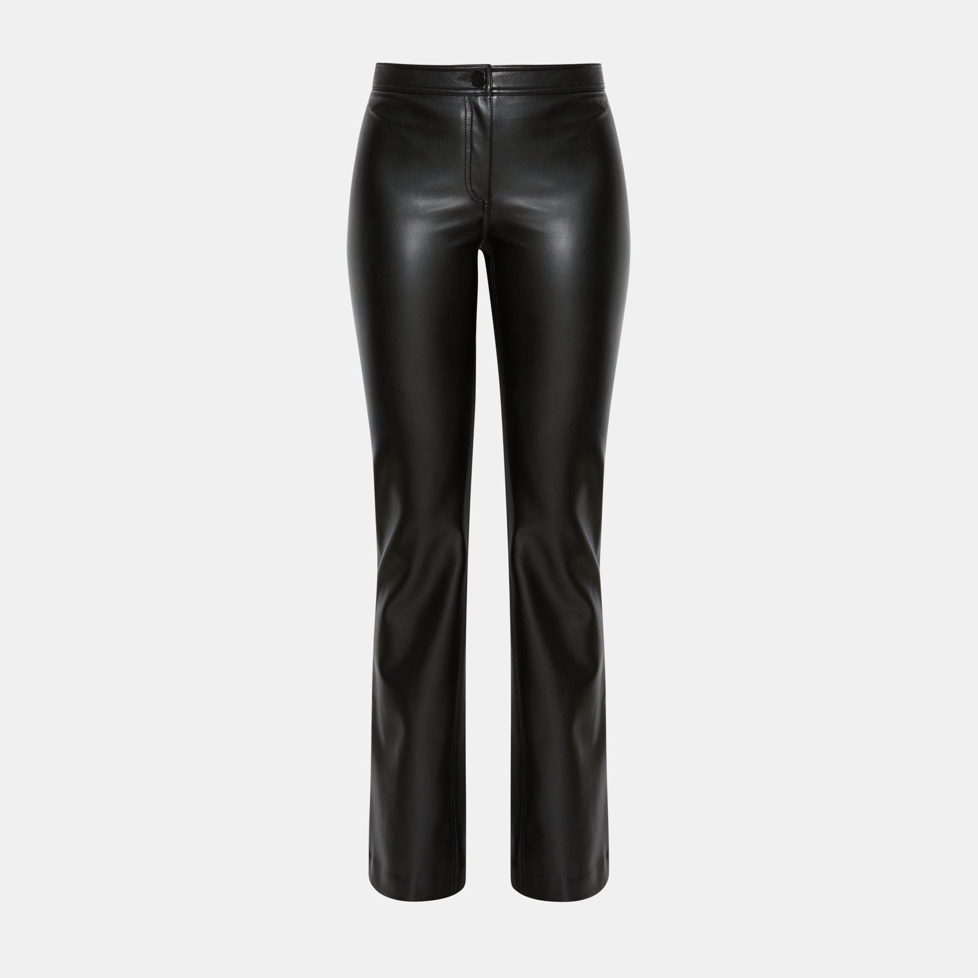 flare faux leather pants