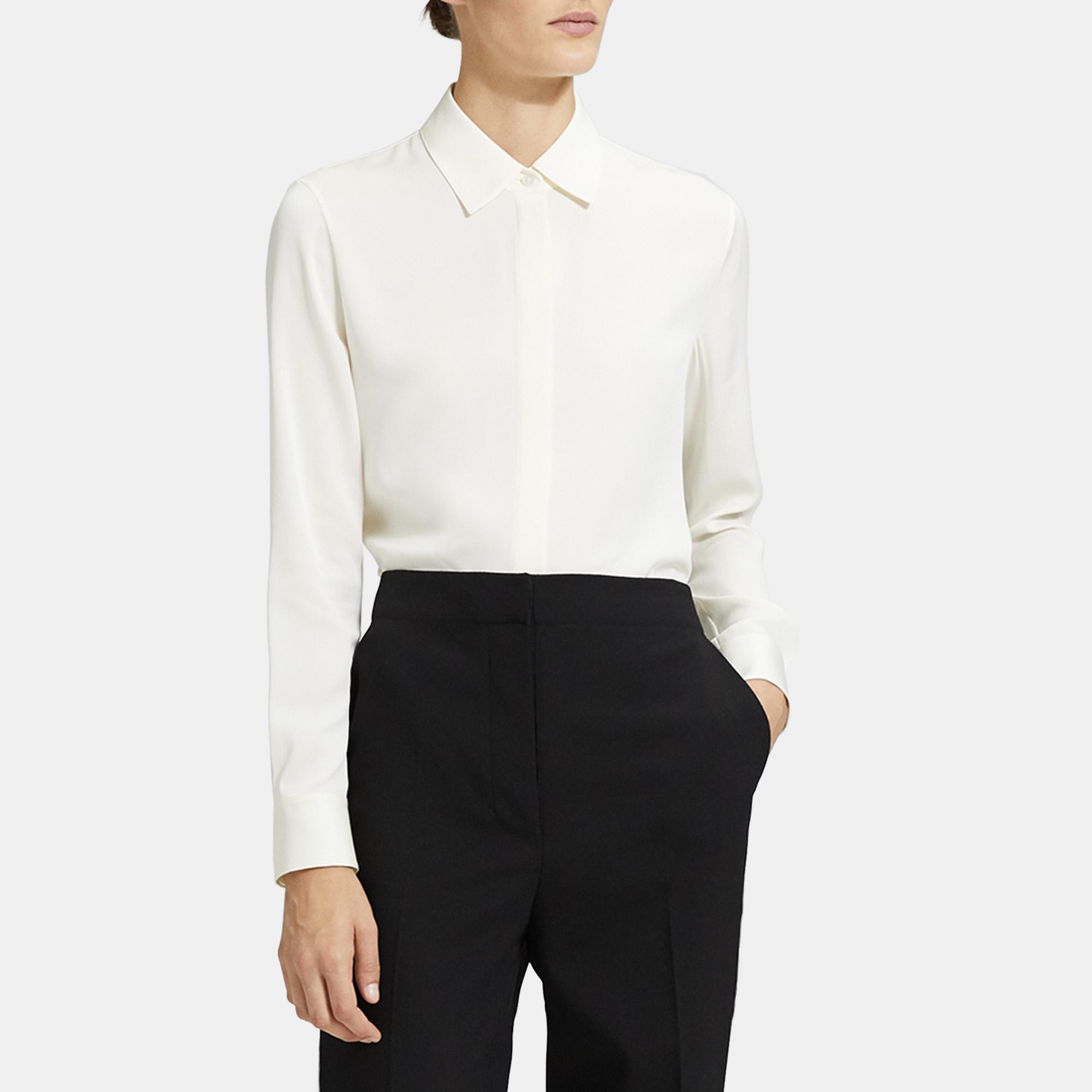 Stretch Silk Fitted Shirt 0 - click to view larger image