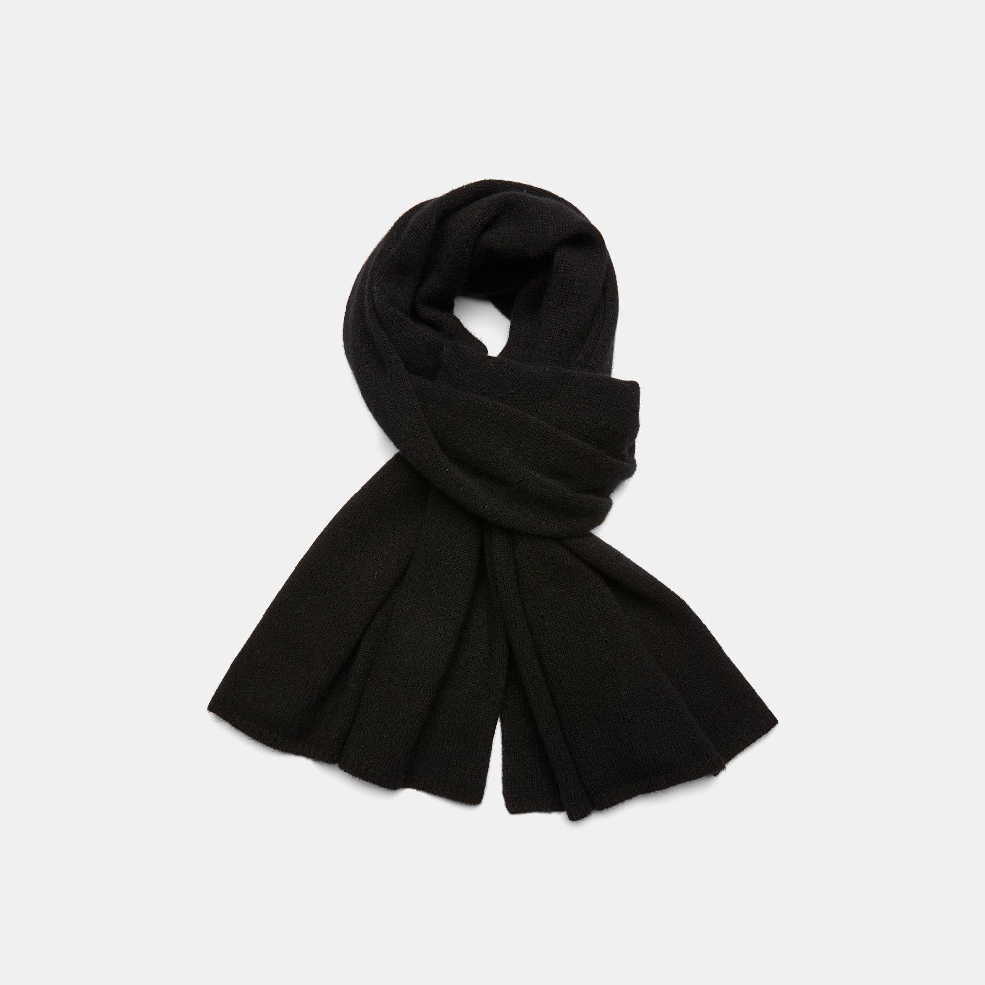 oversized black cashmere scarf