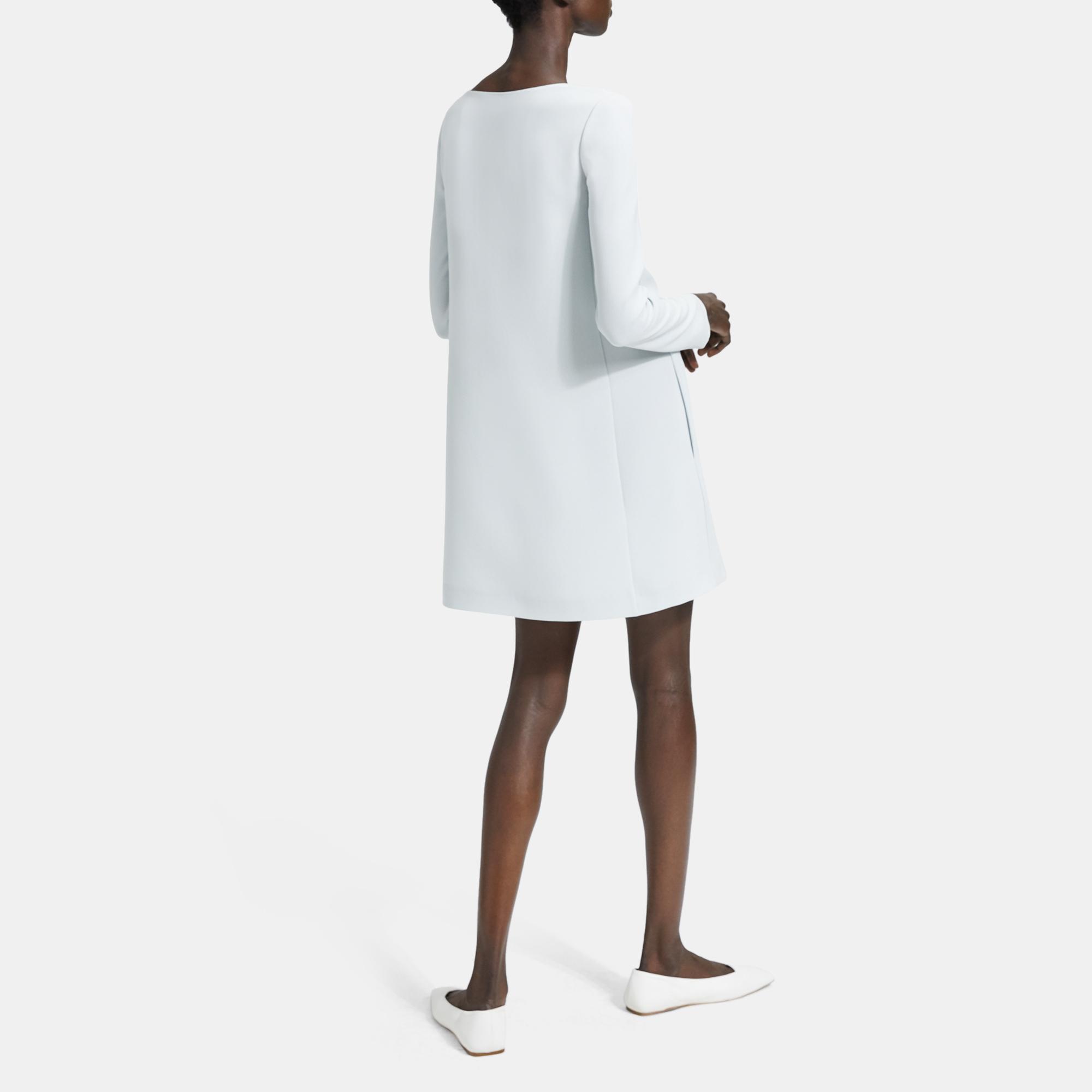 theory long sleeve paneled shift dress