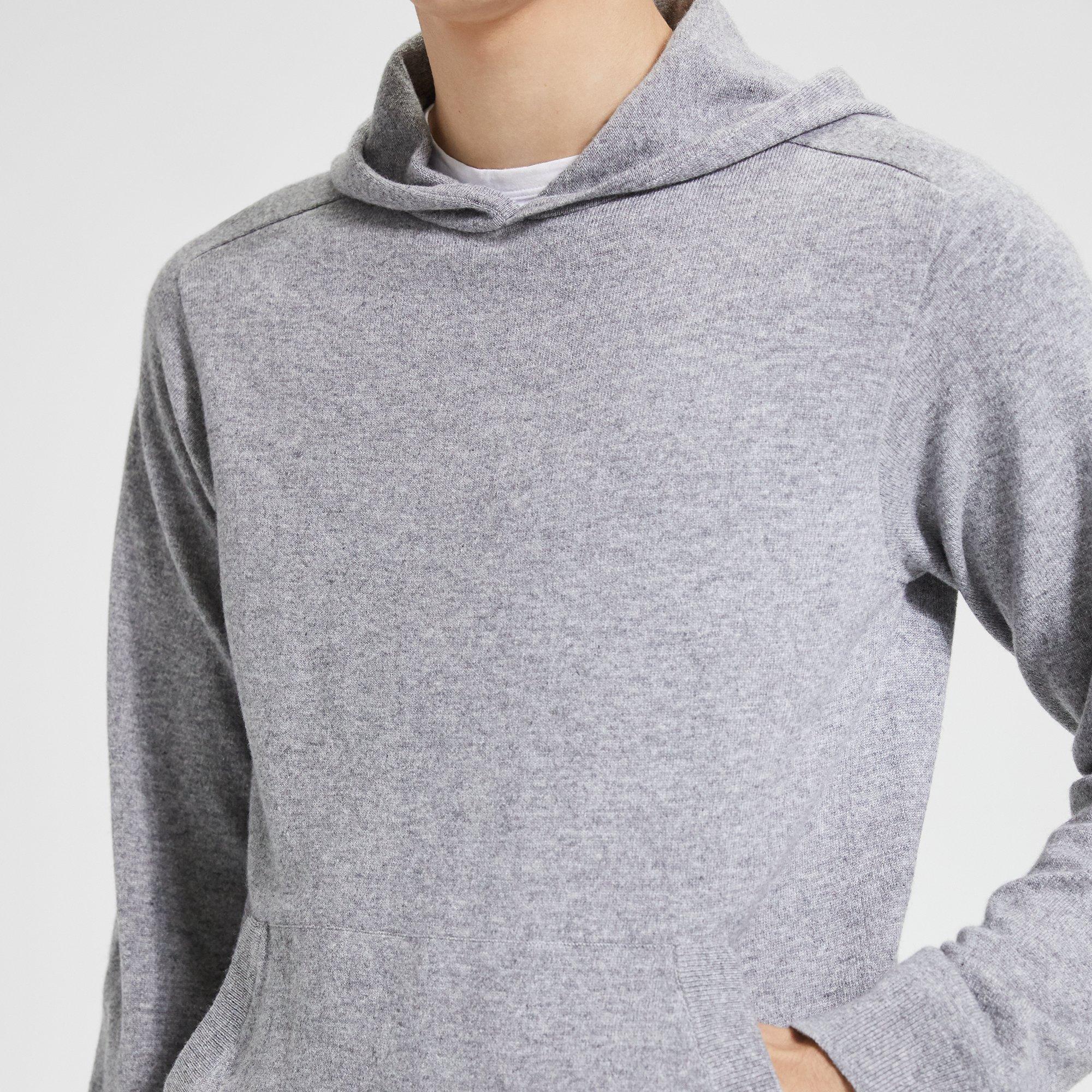 theory cropped cashmere hoodie